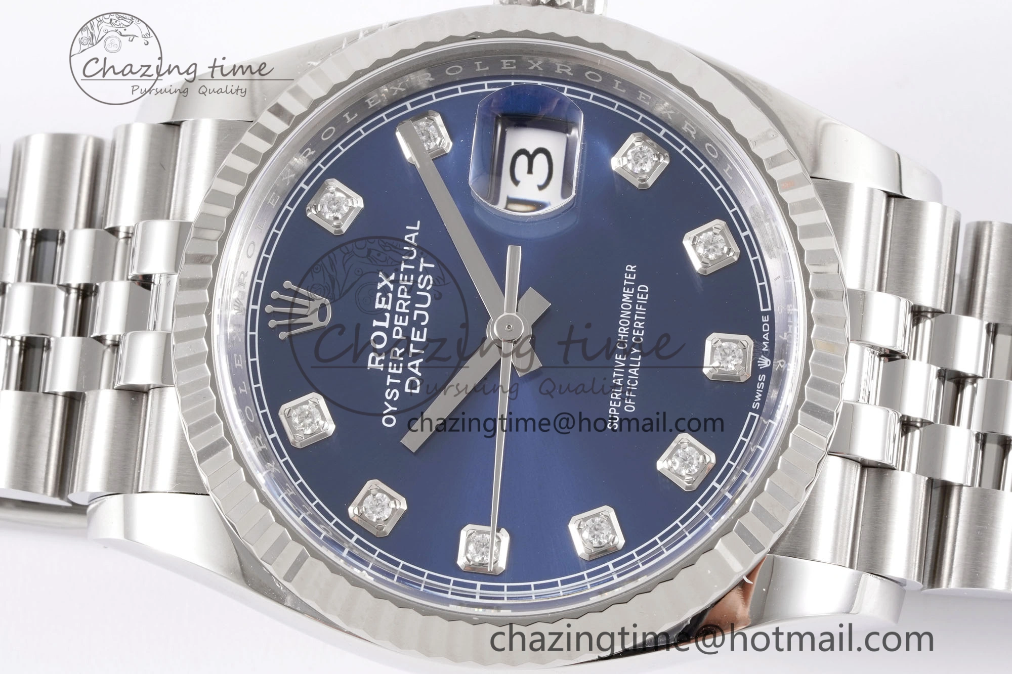 DateJust 36 126234 Clean 1:1 Best Edition 904L Steel Blue Diamonds Dial on Jubilee Bracelet VR3235