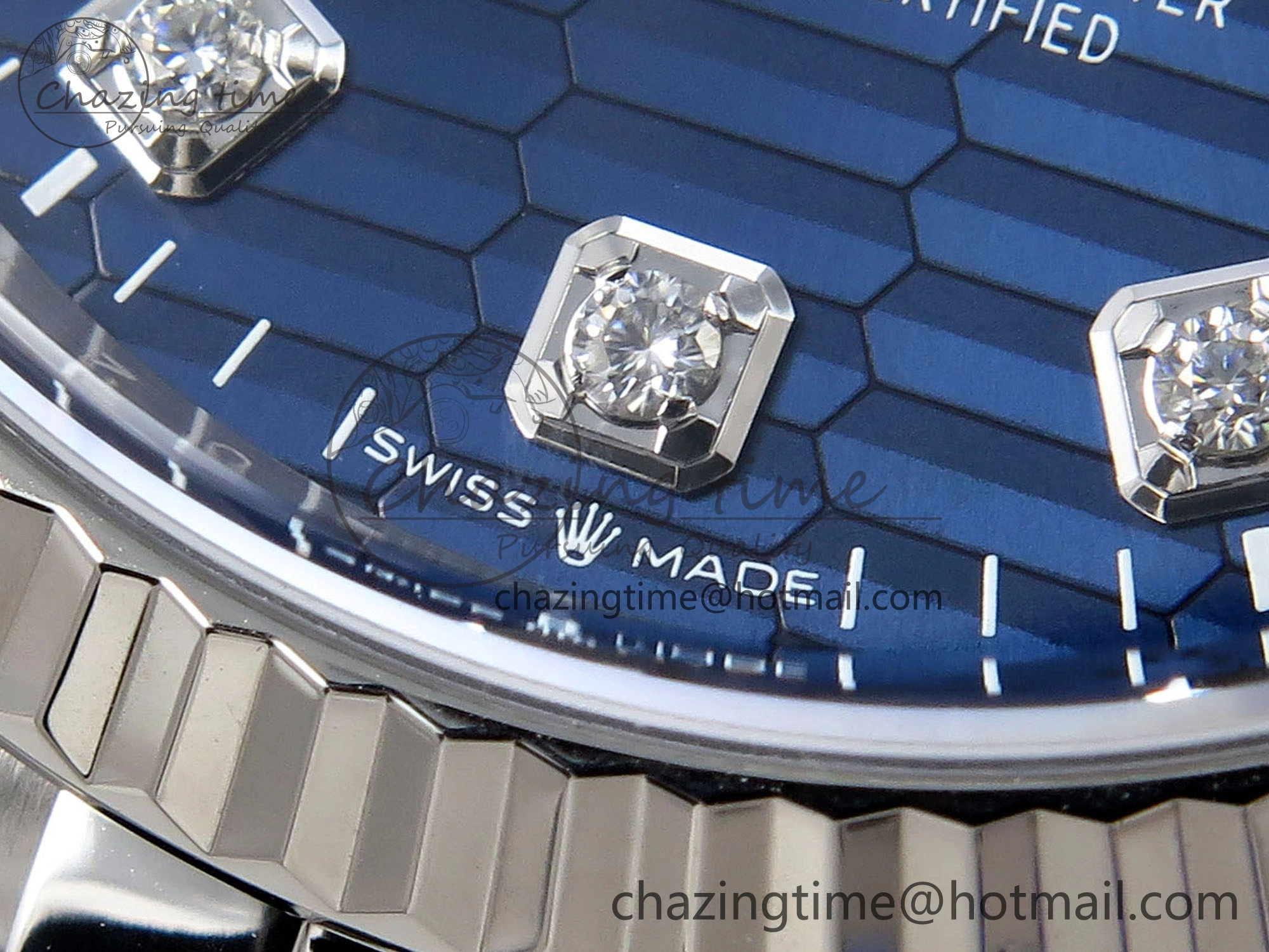 DateJust 36 126234 Clean 1:1 Best Edition 904L Steel Blue Textured Diamonds Dial on Jubilee Bracelet VR3235