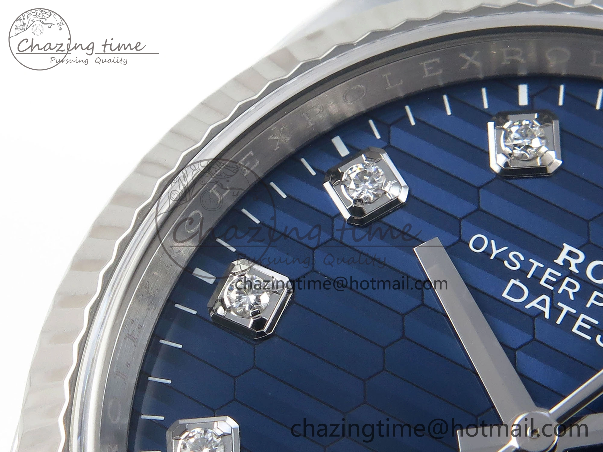 DateJust 36 126234 Clean 1:1 Best Edition 904L Steel Blue Textured Diamonds Dial on Jubilee Bracelet VR3235