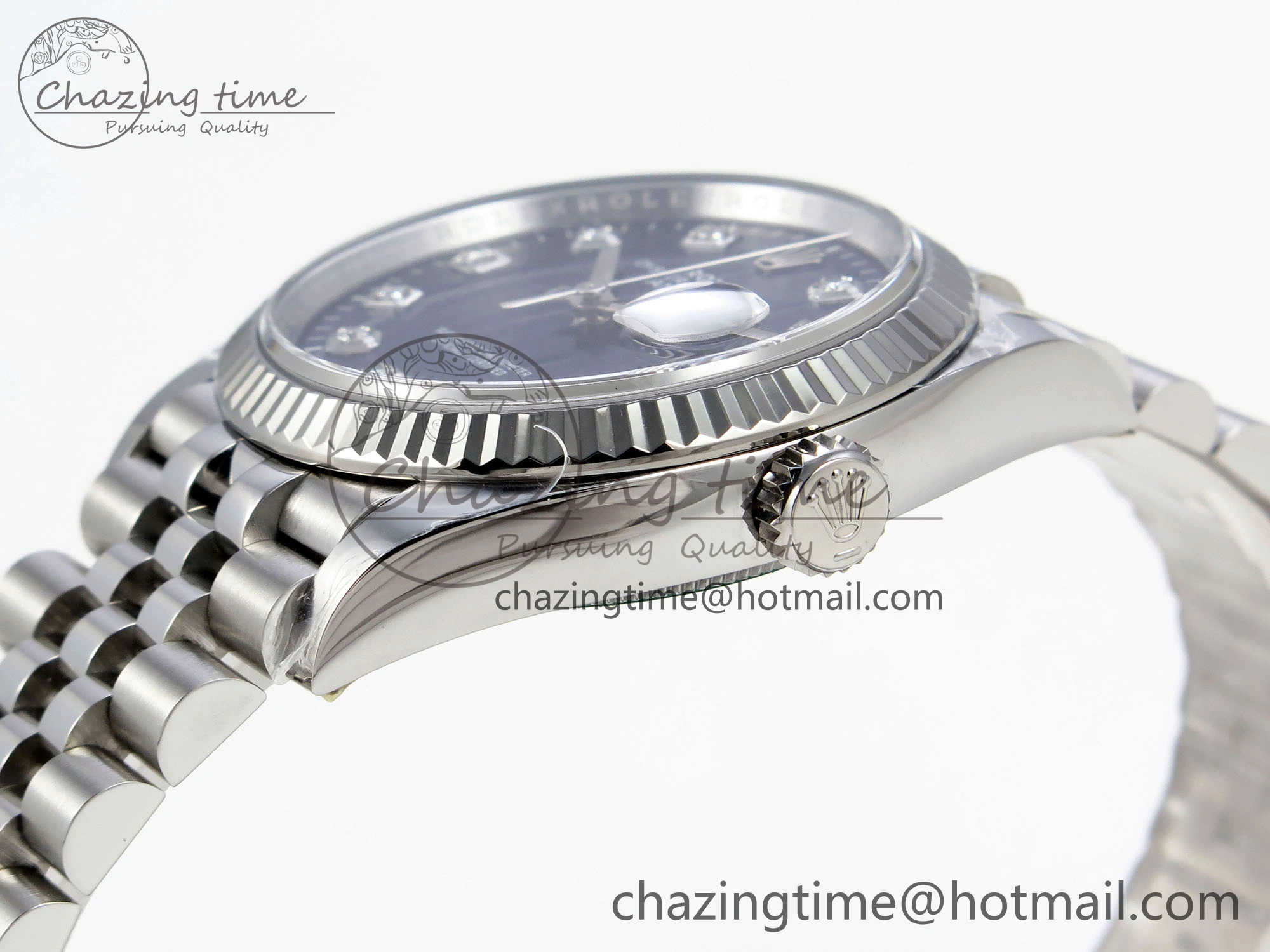 DateJust 36 126234 Clean 1:1 Best Edition 904L Steel Blue Textured Diamonds Dial on Jubilee Bracelet VR3235