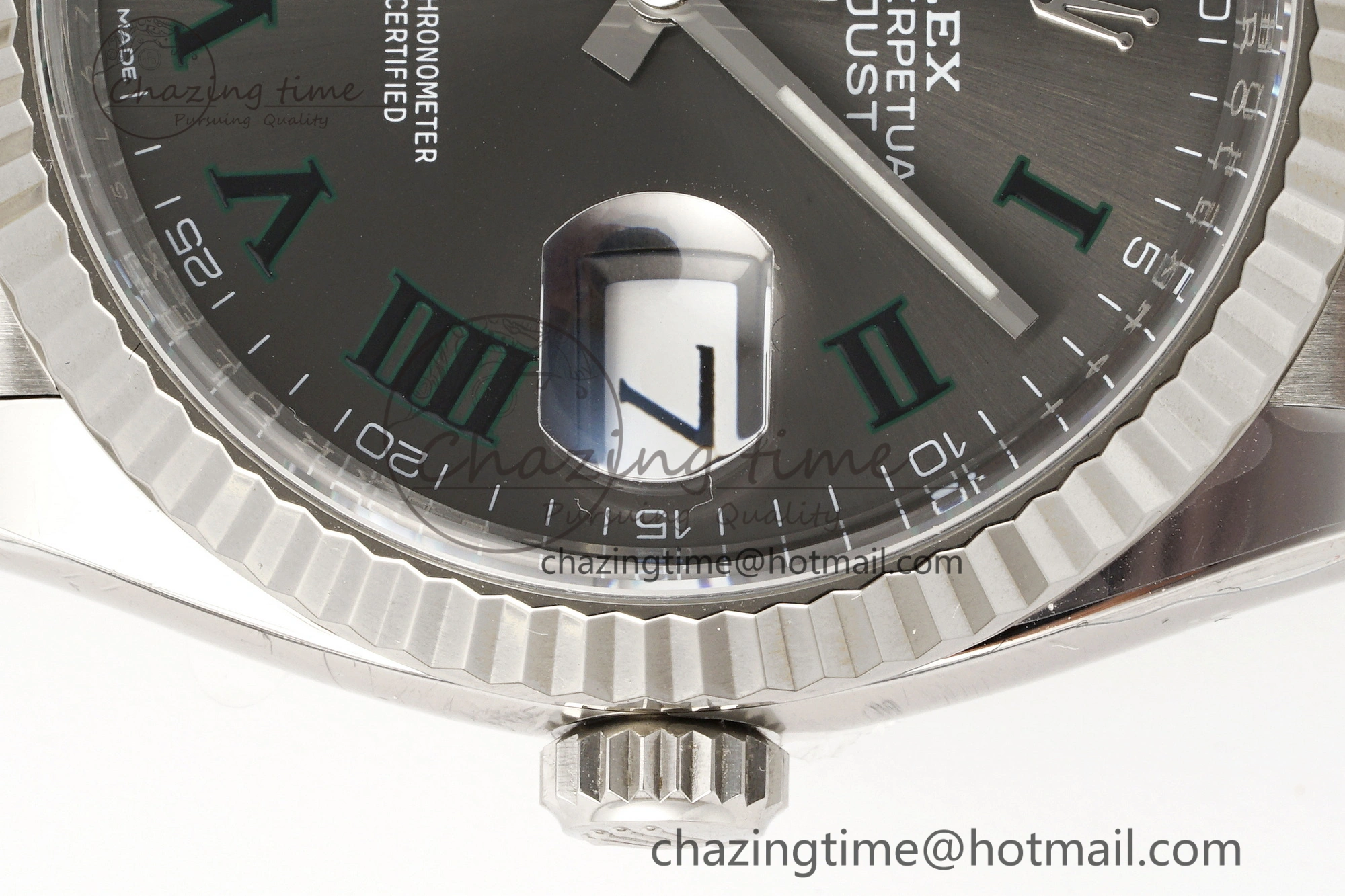 DateJust 36 126234 Clean 1:1 Best Edition 904L Steel Gray Dial Green Roman Markers on Jubilee Bracelet VR3235