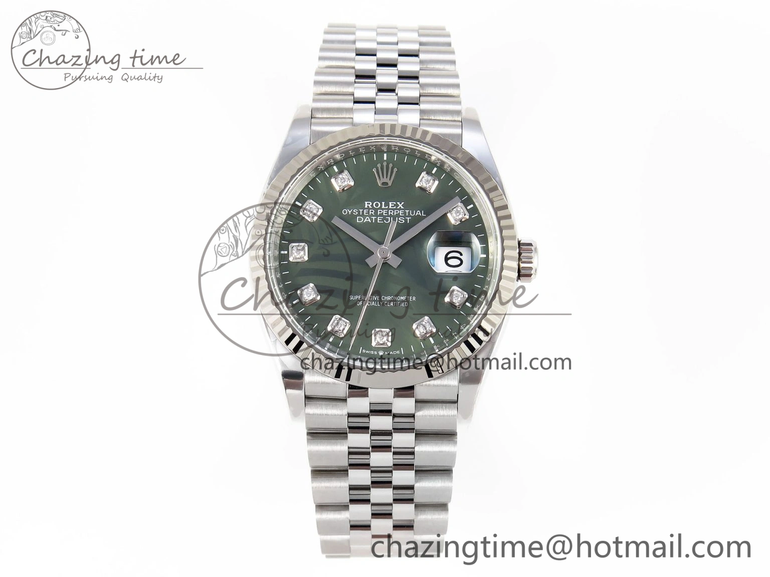 DateJust 36 126234 Clean 1:1 Best Edition 904L Steel Green Leaf Diamonds Dial on Jubilee Bracelet VR3235