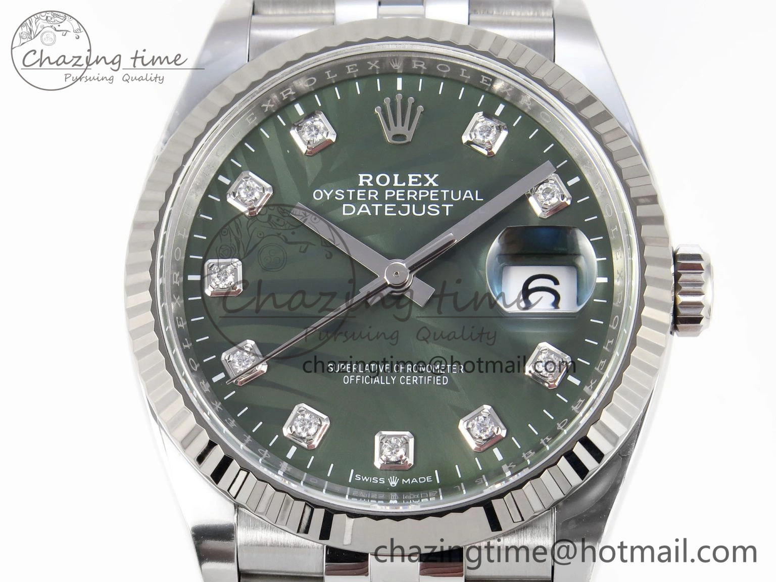 DateJust 36 126234 Clean 1:1 Best Edition 904L Steel Green Leaf Diamonds Dial on Jubilee Bracelet VR3235