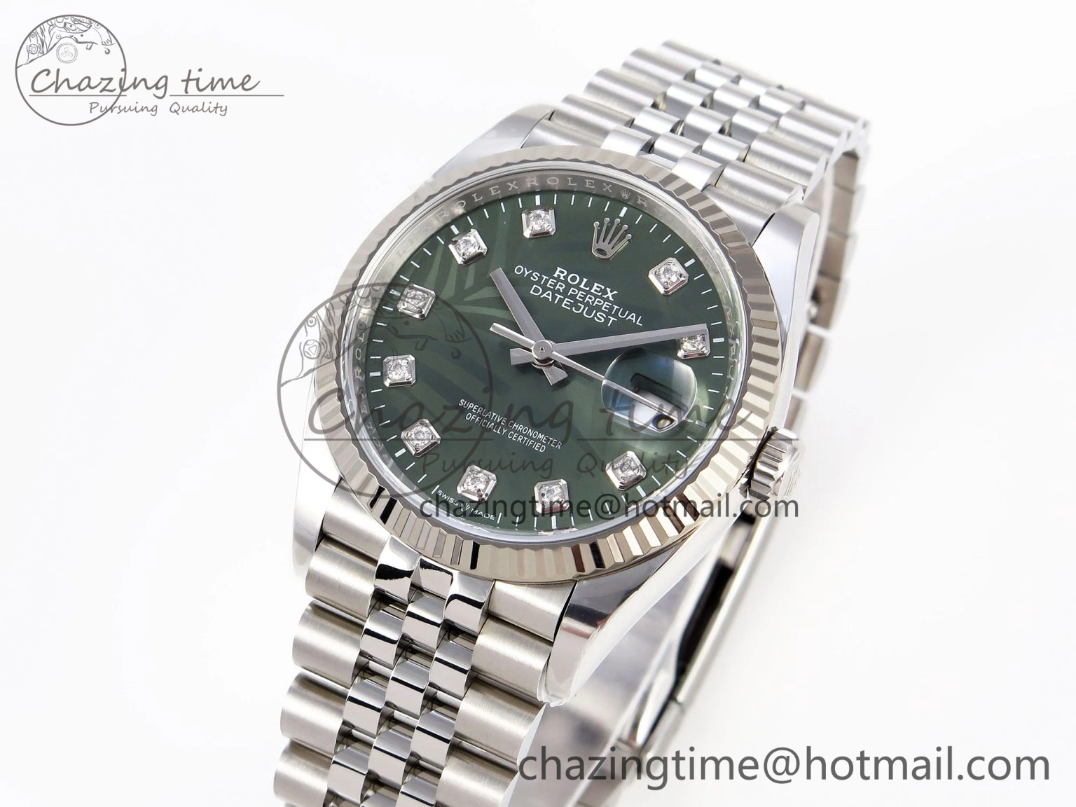 DateJust 36 126234 Clean 1:1 Best Edition 904L Steel Green Leaf Diamonds Dial on Jubilee Bracelet VR3235
