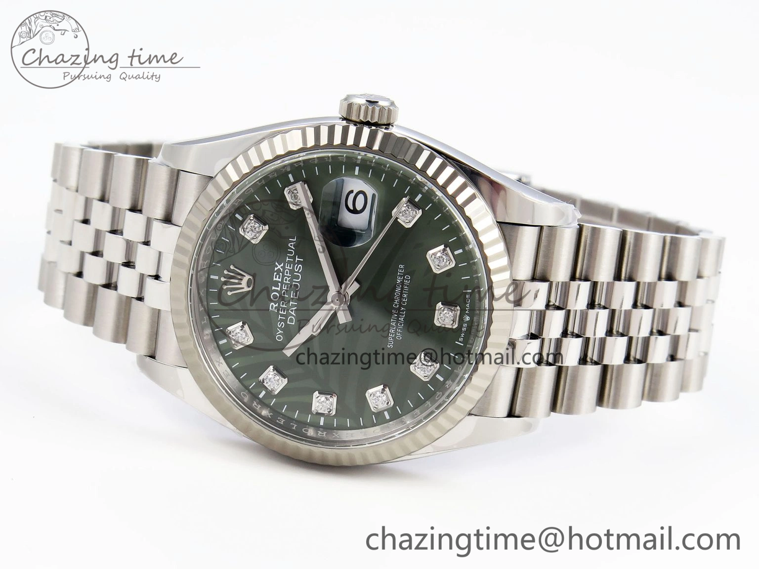 DateJust 36 126234 Clean 1:1 Best Edition 904L Steel Green Leaf Diamonds Dial on Jubilee Bracelet VR3235