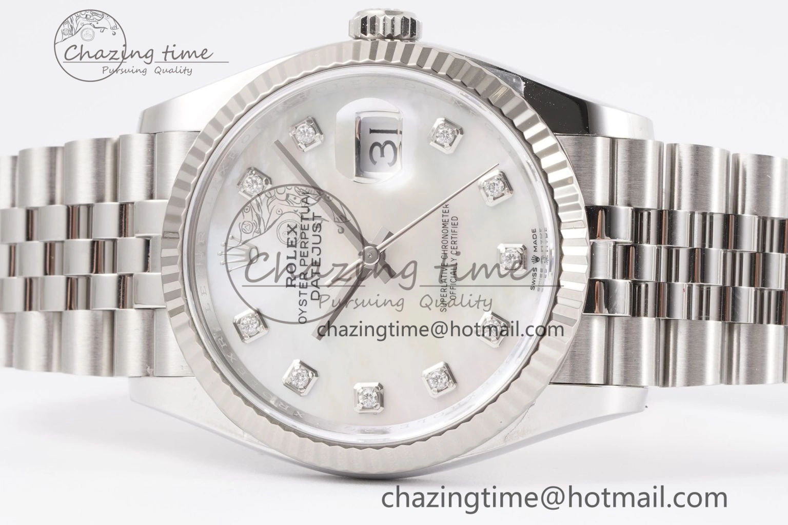 DateJust 36 126234 Clean 1:1 Best Edition 904L Steel White MOP Diamonds Dial on Jubilee Bracelet VR3235