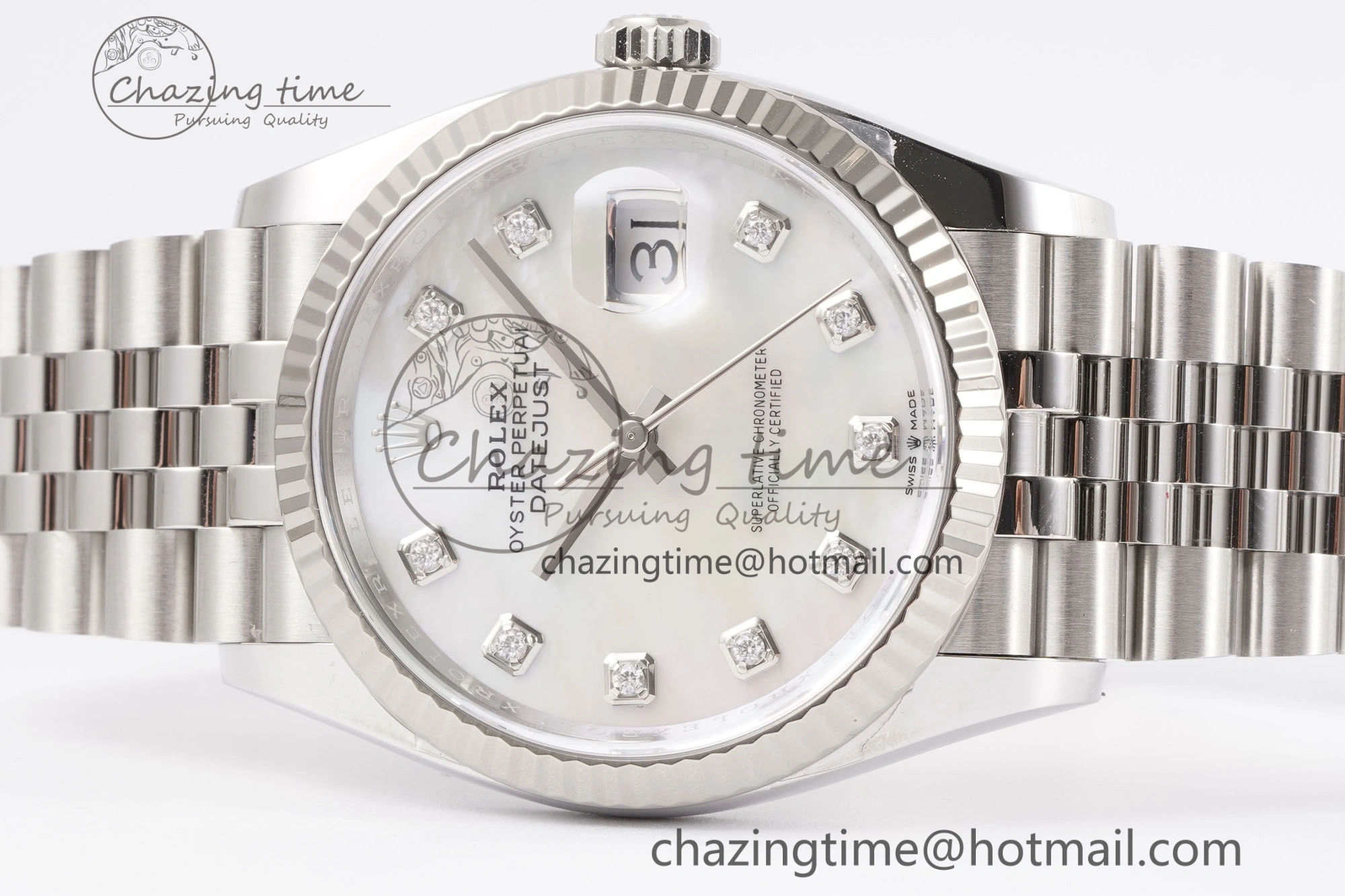 DateJust 36 126234 Clean 1:1 Best Edition 904L Steel White MOP Diamonds Dial on Jubilee Bracelet VR3235