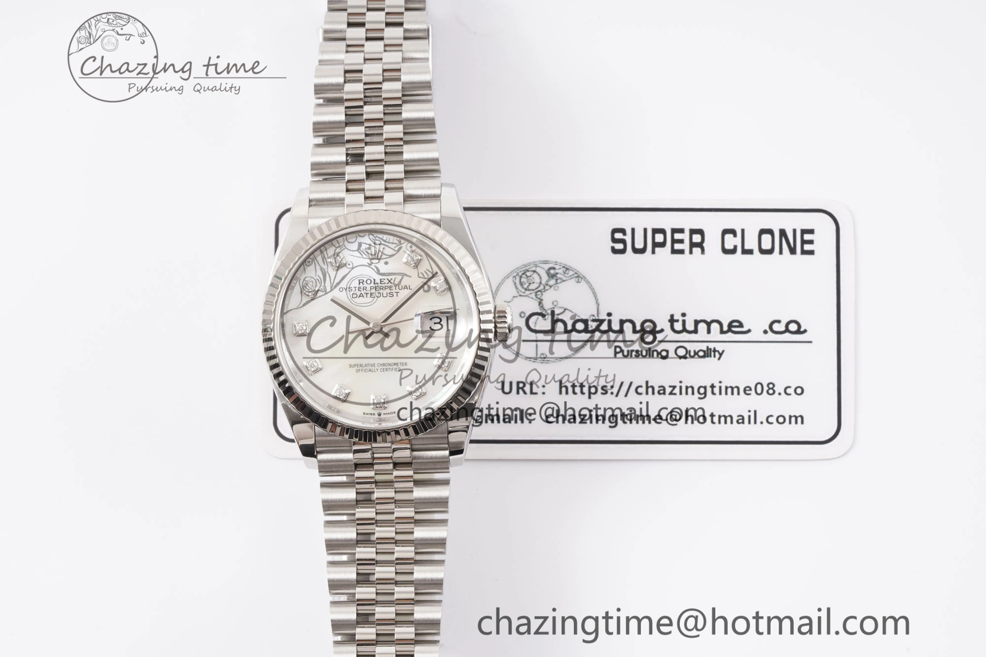 DateJust 36 126234 Clean 1:1 Best Edition 904L Steel White MOP Diamonds Dial on Jubilee Bracelet VR3235