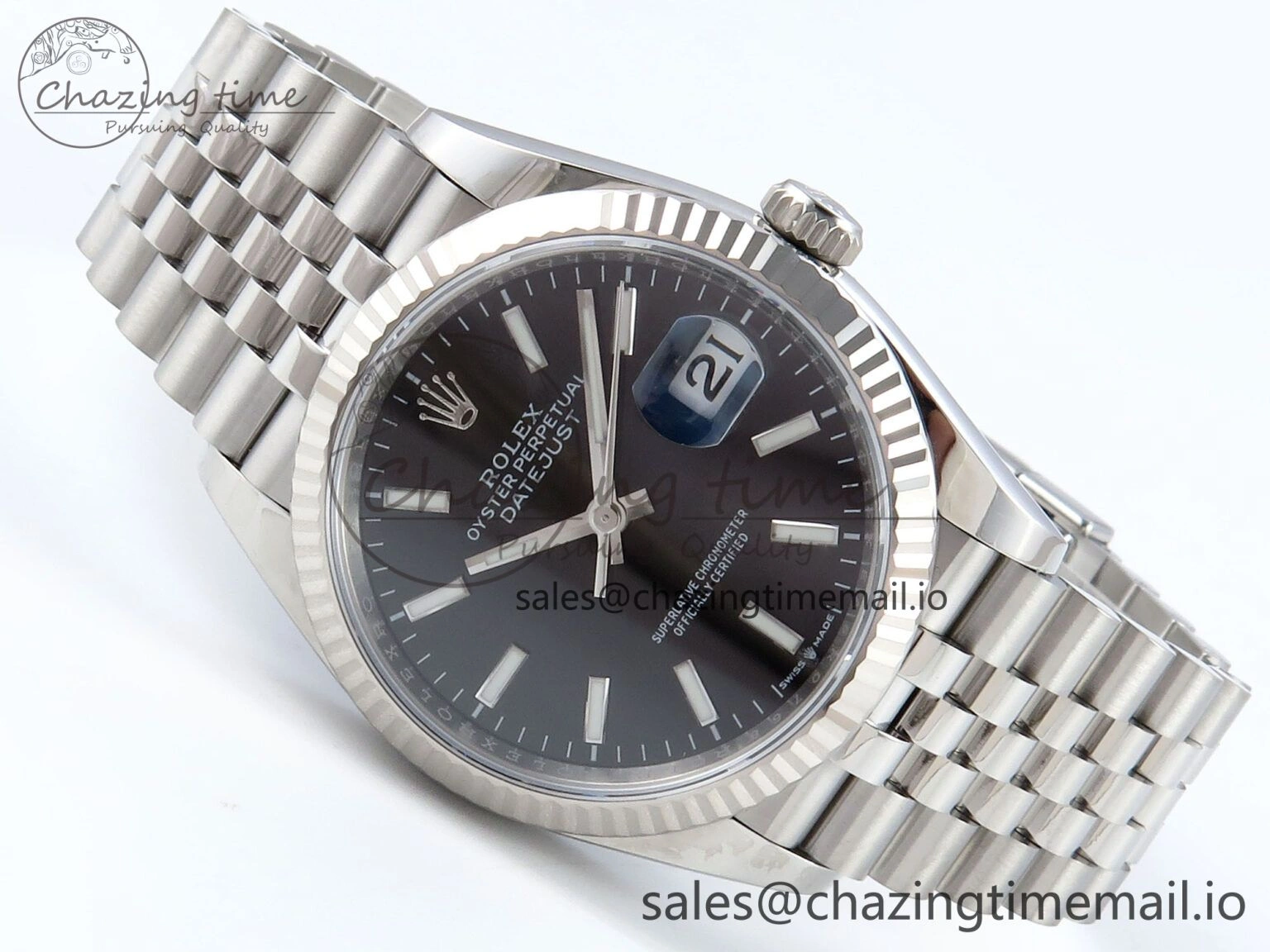 DateJust 36 126234 EWEF Best Edition Black Dial Stick Marker on Jubilee Bracelet A3235