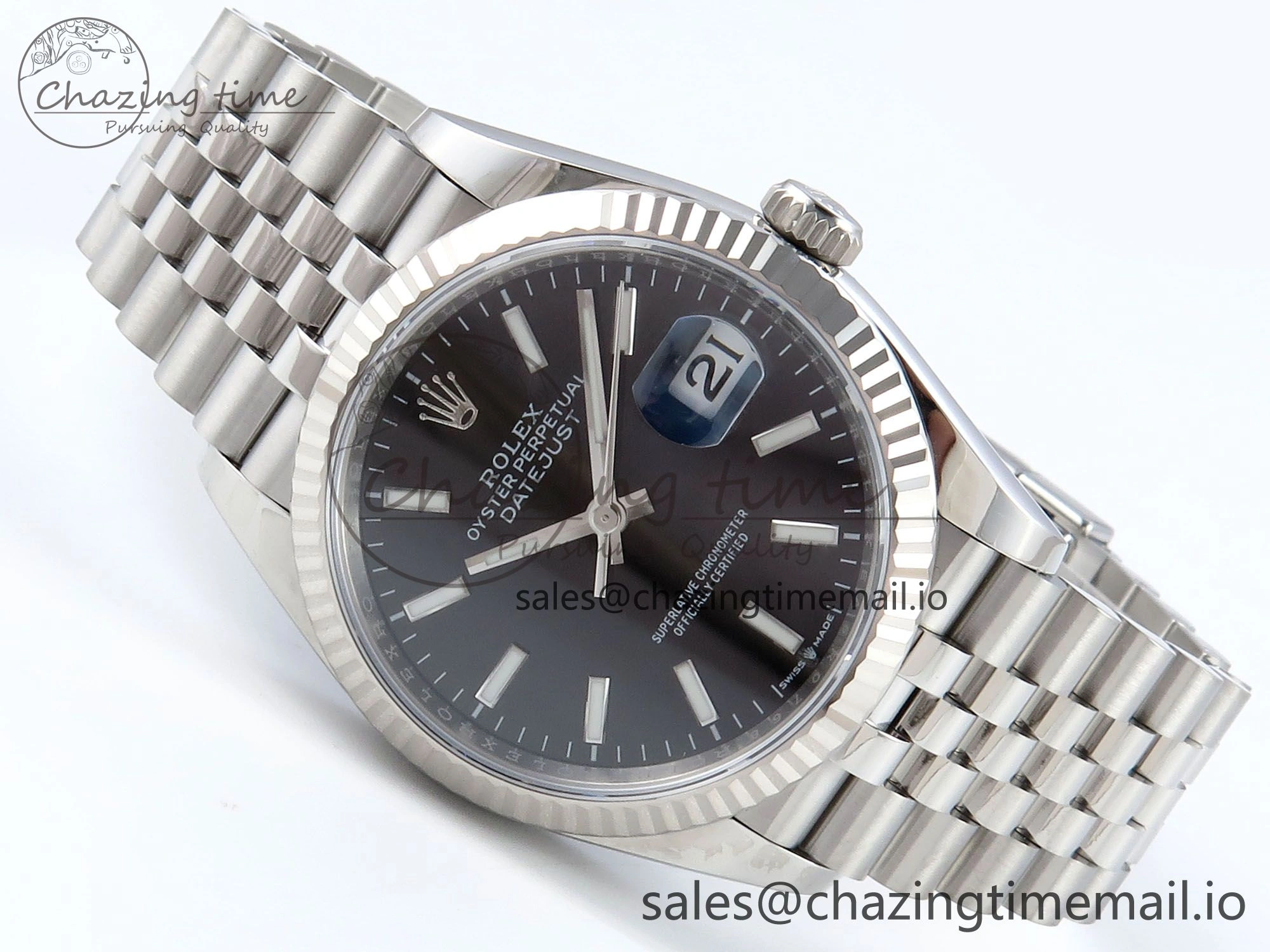 DateJust 36 126234 EWEF Best Edition Black Dial Stick Marker on Jubilee Bracelet A3235