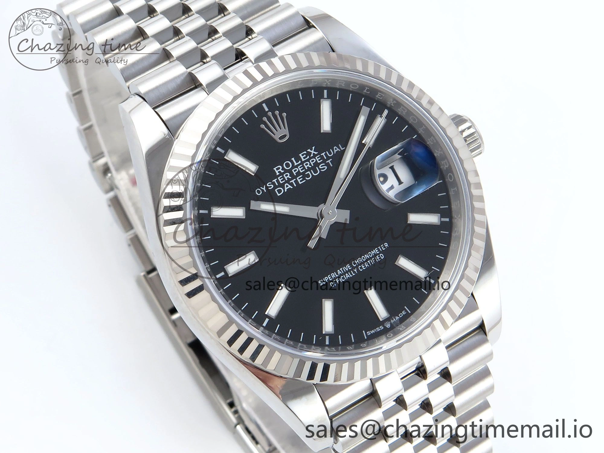 DateJust 36 126234 EWEF Best Edition Black Dial Stick Marker on Jubilee Bracelet A3235