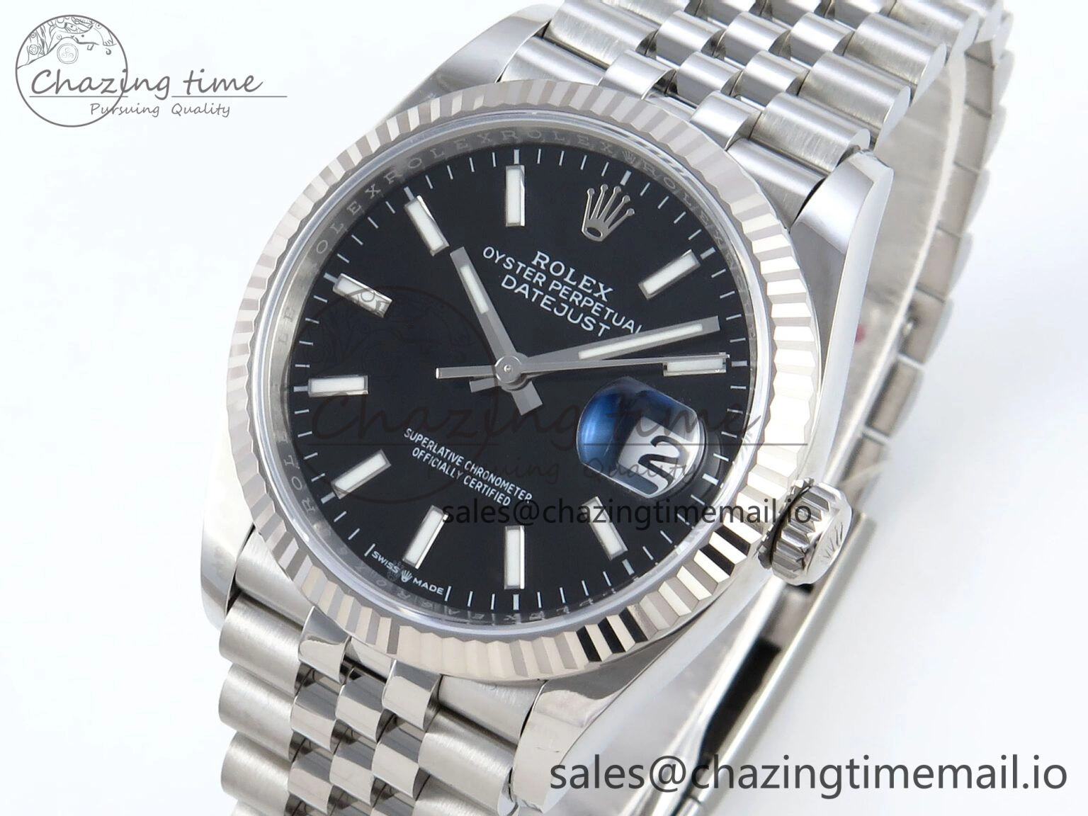 DateJust 36 126234 EWEF Best Edition Black Dial Stick Marker on Jubilee Bracelet A3235