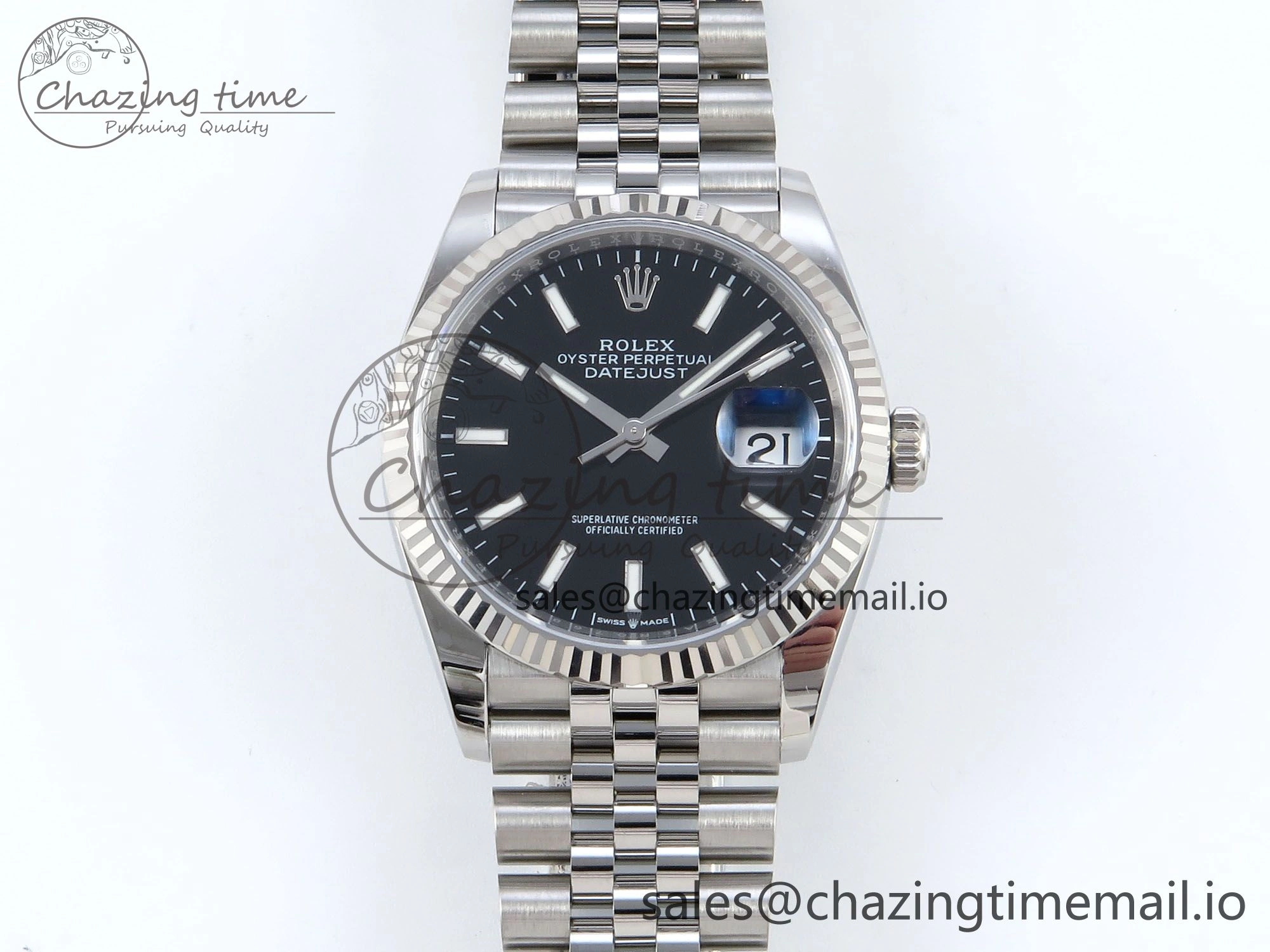 DateJust 36 126234 EWEF Best Edition Black Dial Stick Marker on Jubilee Bracelet A3235