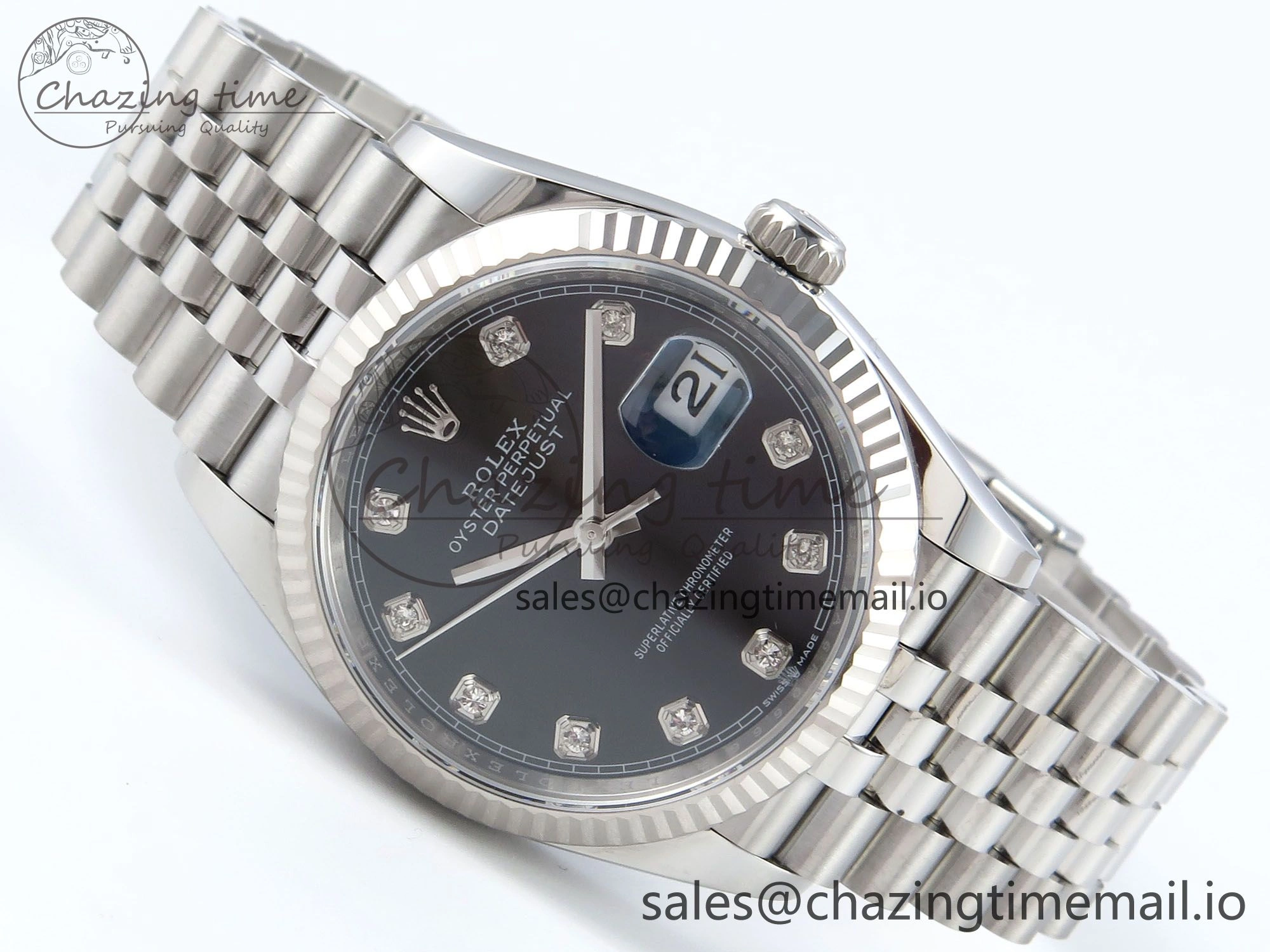 DateJust 36 126234 EWEF Best Edition Black Diamonds Dial on Jubilee Bracelet A3235