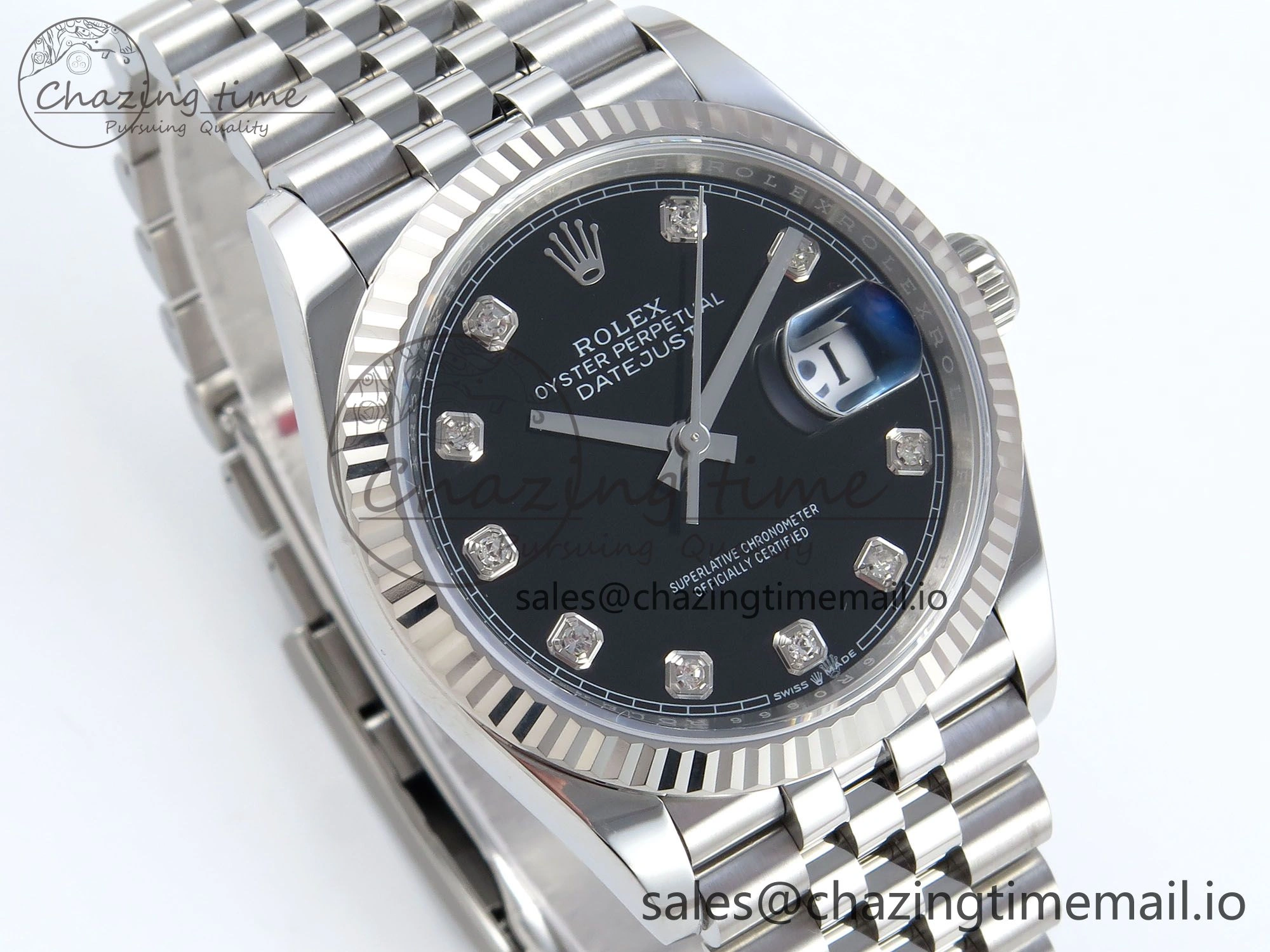 DateJust 36 126234 EWEF Best Edition Black Diamonds Dial on Jubilee Bracelet A3235
