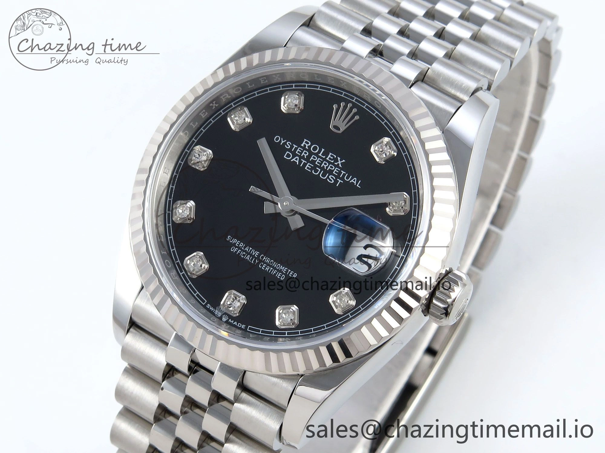 DateJust 36 126234 EWEF Best Edition Black Diamonds Dial on Jubilee Bracelet A3235