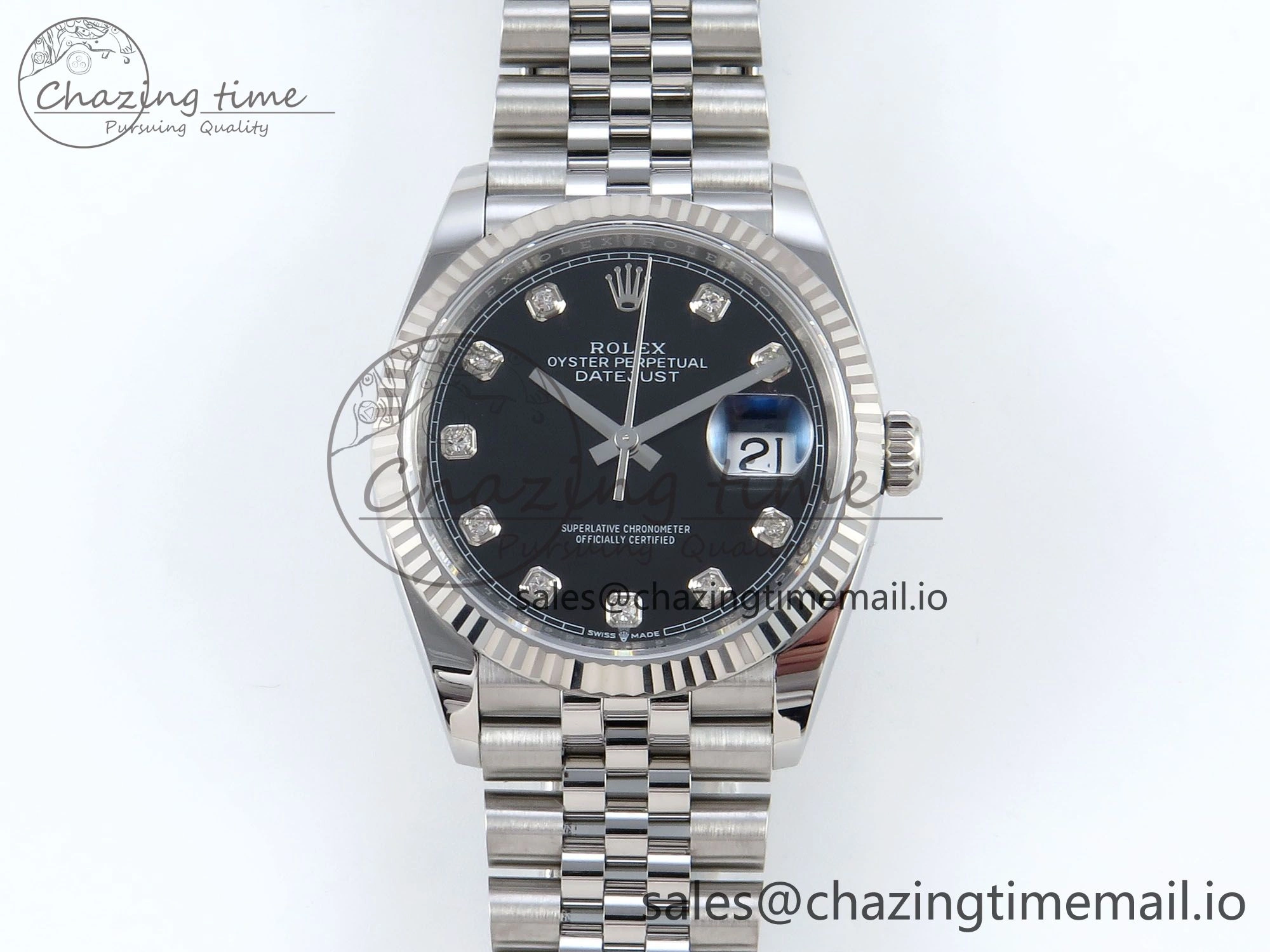 DateJust 36 126234 EWEF Best Edition Black Diamonds Dial on Jubilee Bracelet A3235