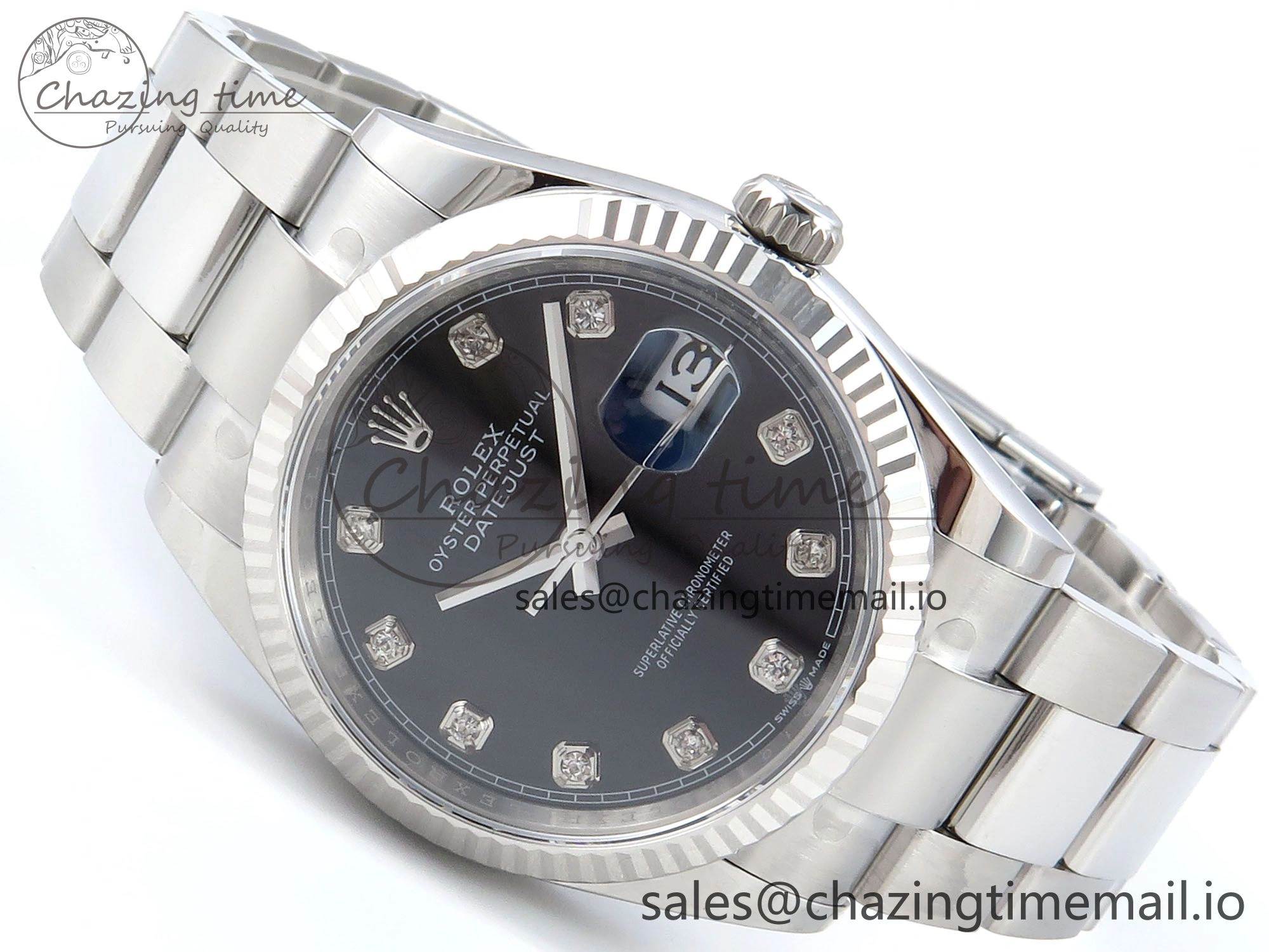 DateJust 36 126234 EWEF Best Edition Black Diamonds Dial on Oyster Bracelet A3235