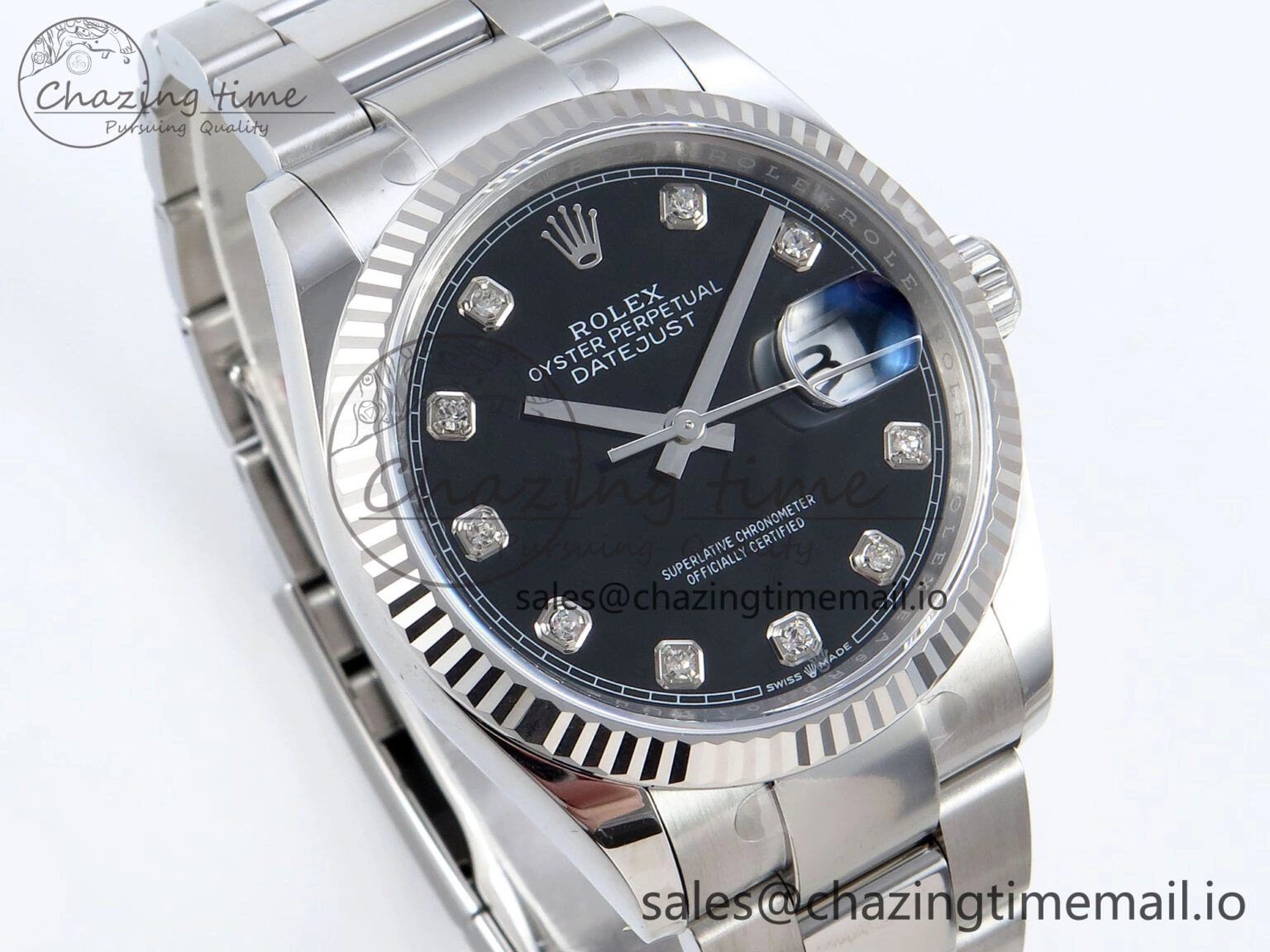 DateJust 36 126234 EWEF Best Edition Black Diamonds Dial on Oyster Bracelet A3235