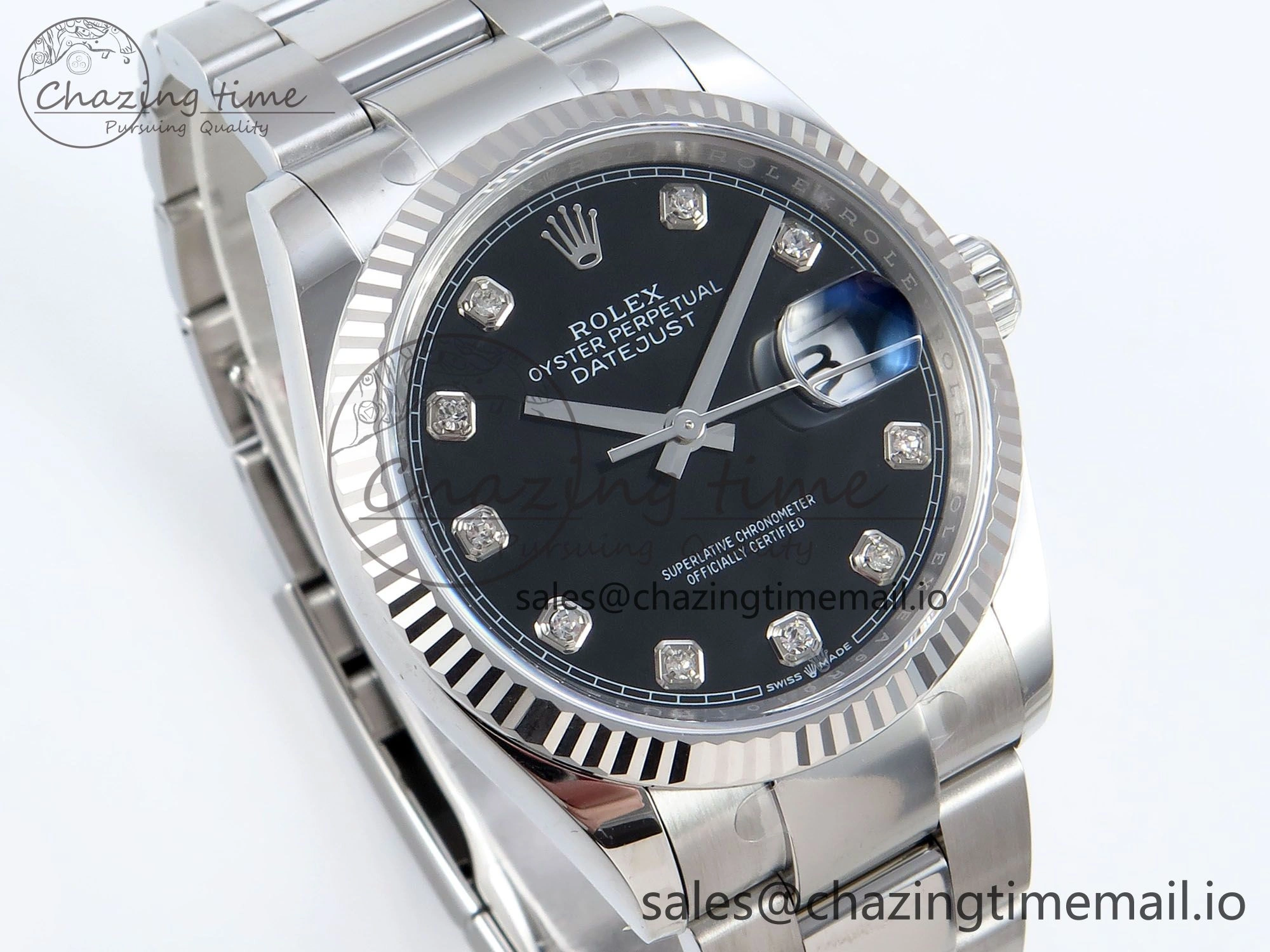 DateJust 36 126234 EWEF Best Edition Black Diamonds Dial on Oyster Bracelet A3235