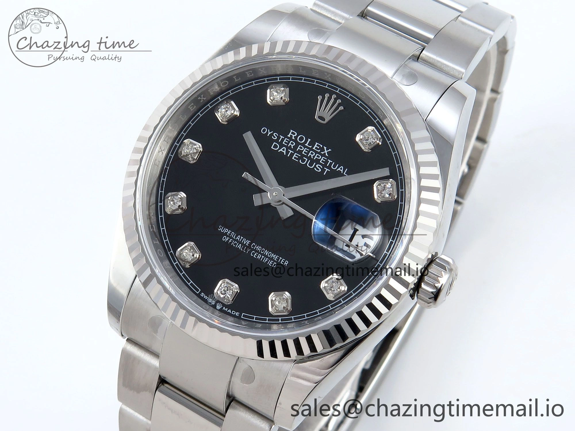 DateJust 36 126234 EWEF Best Edition Black Diamonds Dial on Oyster Bracelet A3235