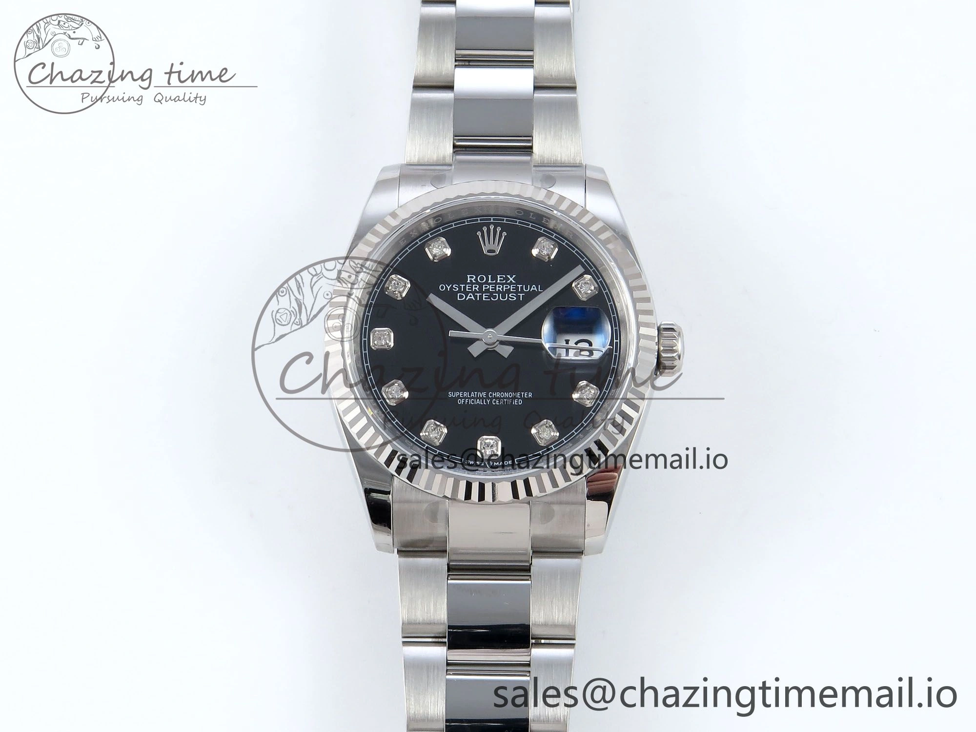 DateJust 36 126234 EWEF Best Edition Black Diamonds Dial on Oyster Bracelet A3235