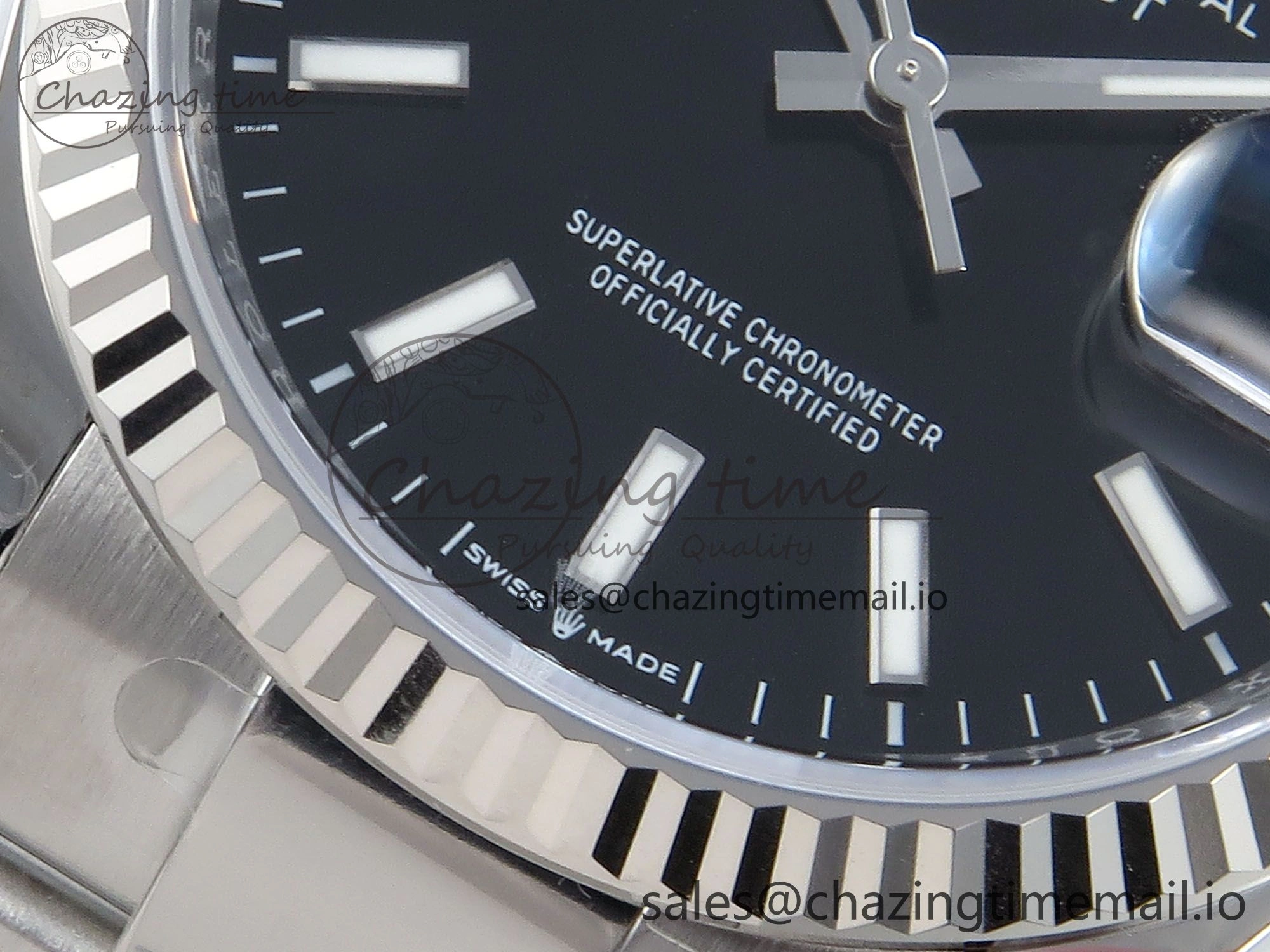 DateJust 36 126234 EWEF Best Edition Black Stick Diamonds Dial on Oyster Bracelet A3235
