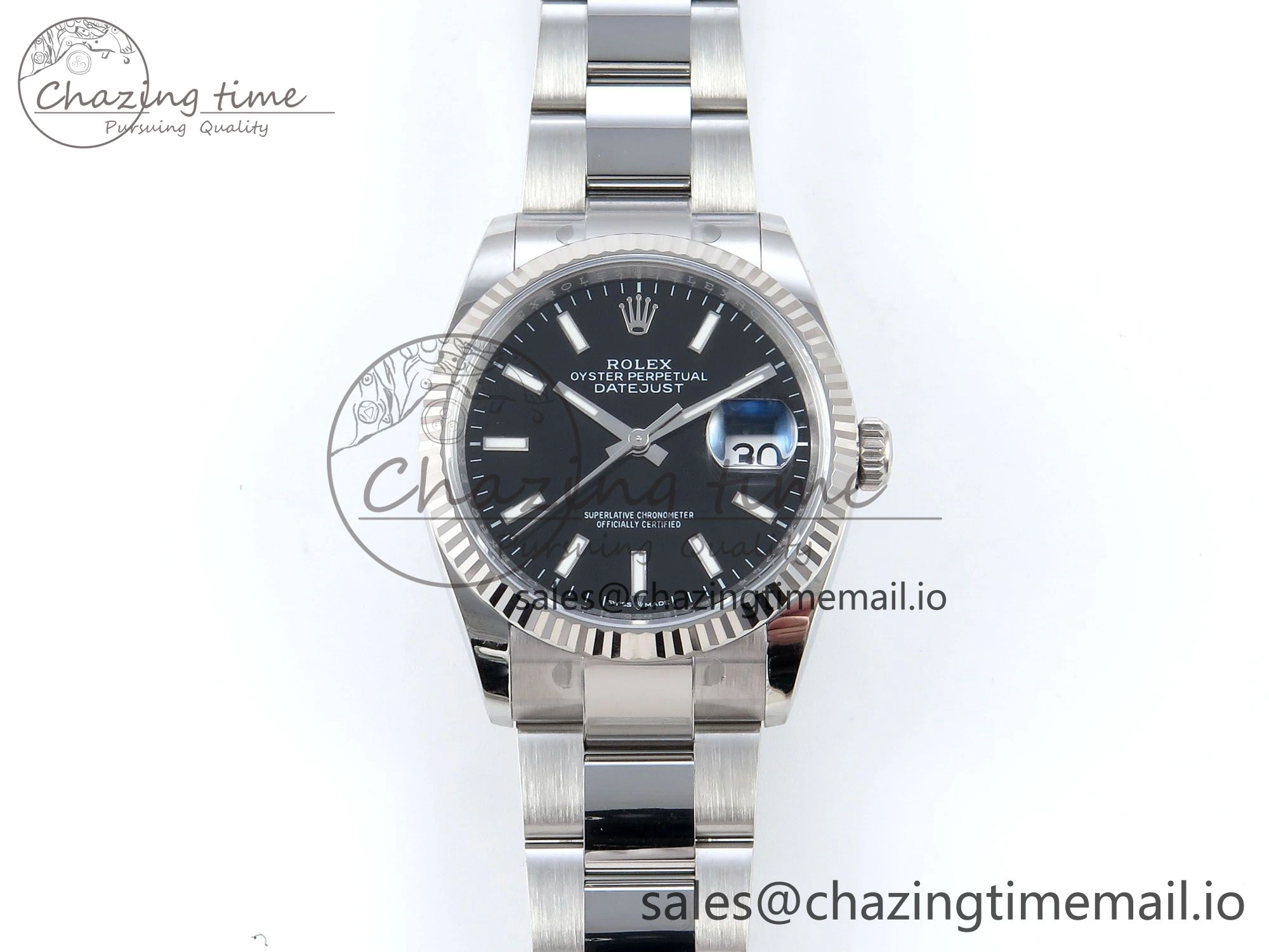 DateJust 36 126234 EWEF Best Edition Black Stick Diamonds Dial on Oyster Bracelet A3235