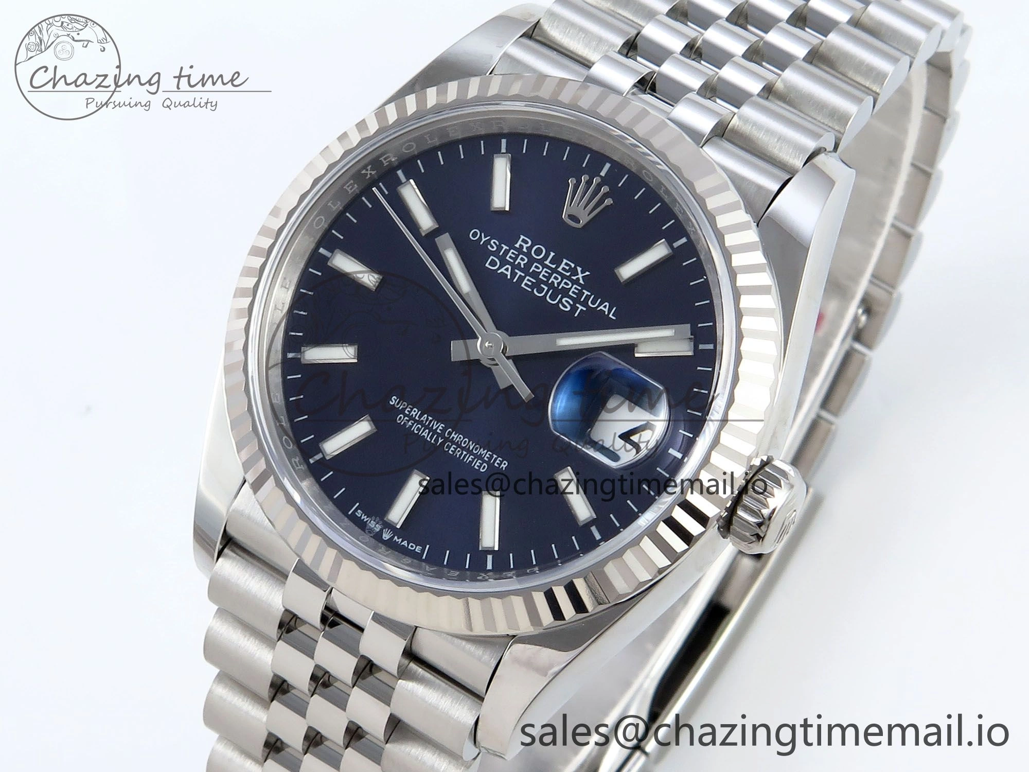 DateJust 36 126234 EWEF Best Edition Blue Dial Stick Marker on Jubilee Bracelet A3235