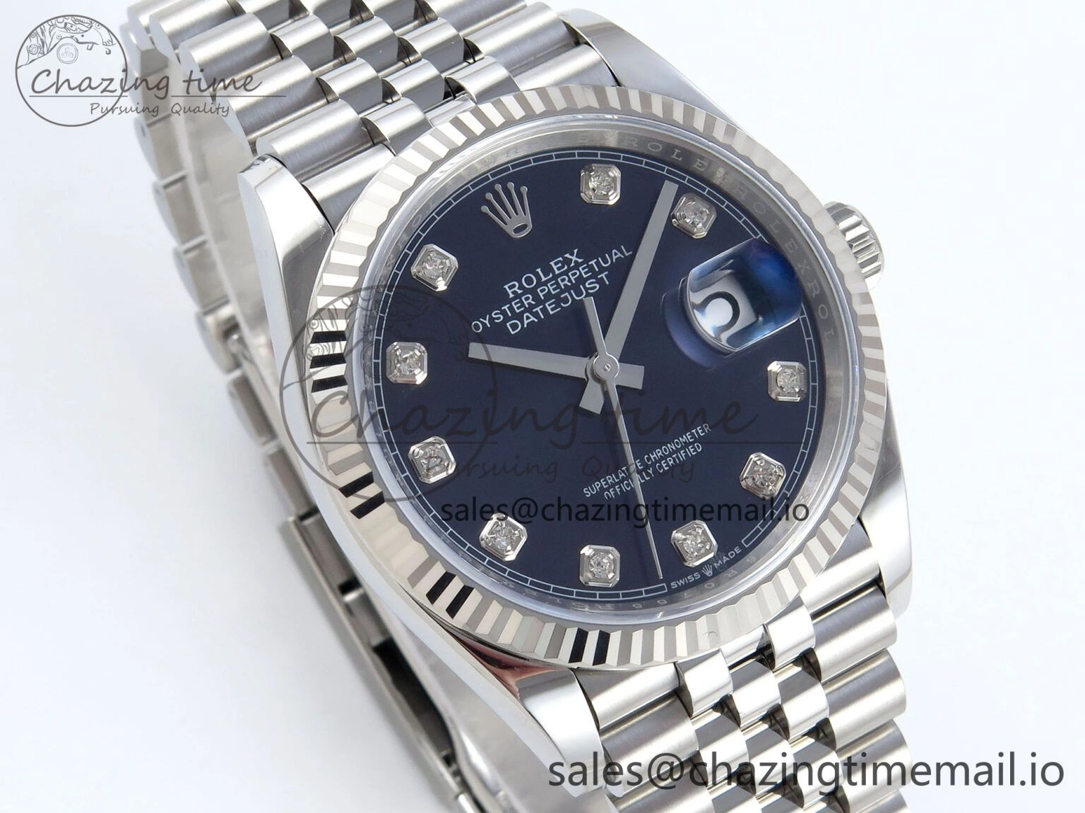 DateJust 36 126234 EWEF Best Edition Blue Diamonds Dial on Jubilee Bracelet A3235