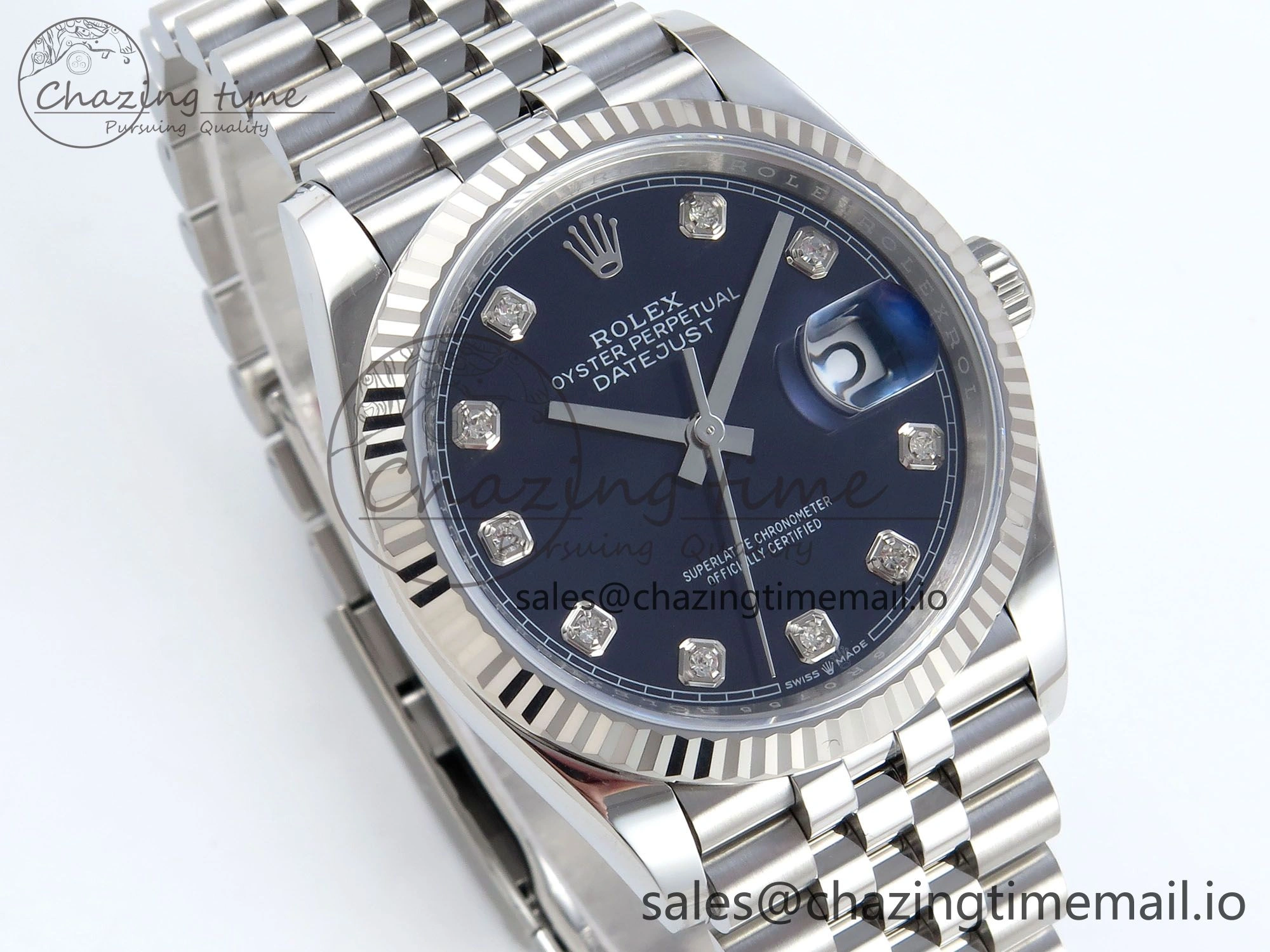 DateJust 36 126234 EWEF Best Edition Blue Diamonds Dial on Jubilee Bracelet A3235
