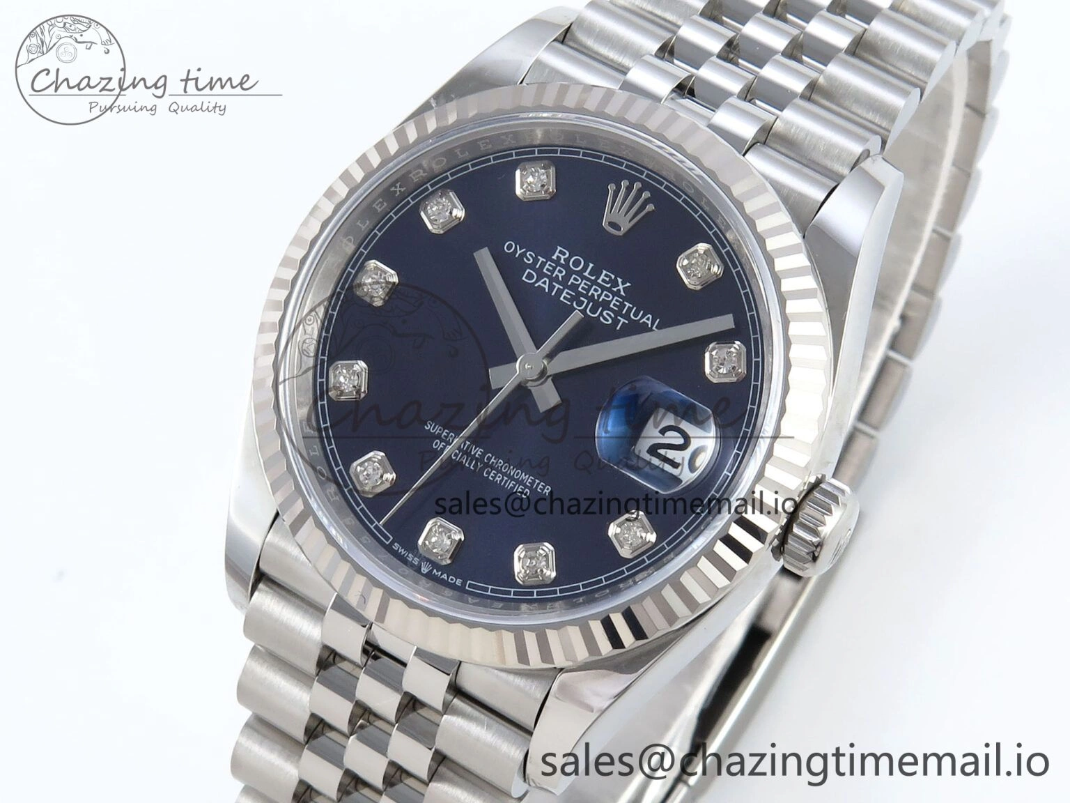 DateJust 36 126234 EWEF Best Edition Blue Diamonds Dial on Jubilee Bracelet A3235