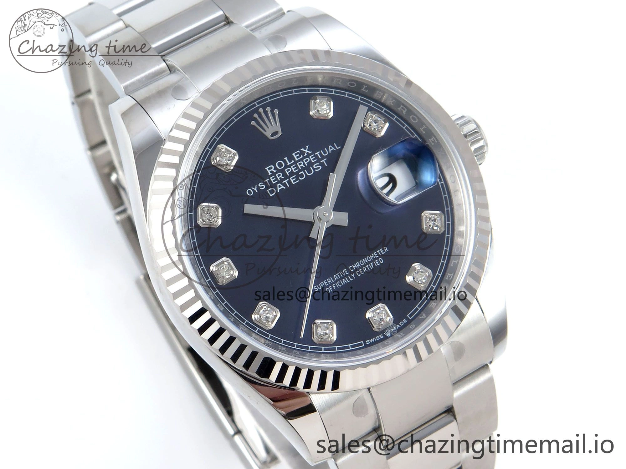 DateJust 36 126234 EWEF Best Edition Blue Diamonds Dial on Oyster Bracelet A3235