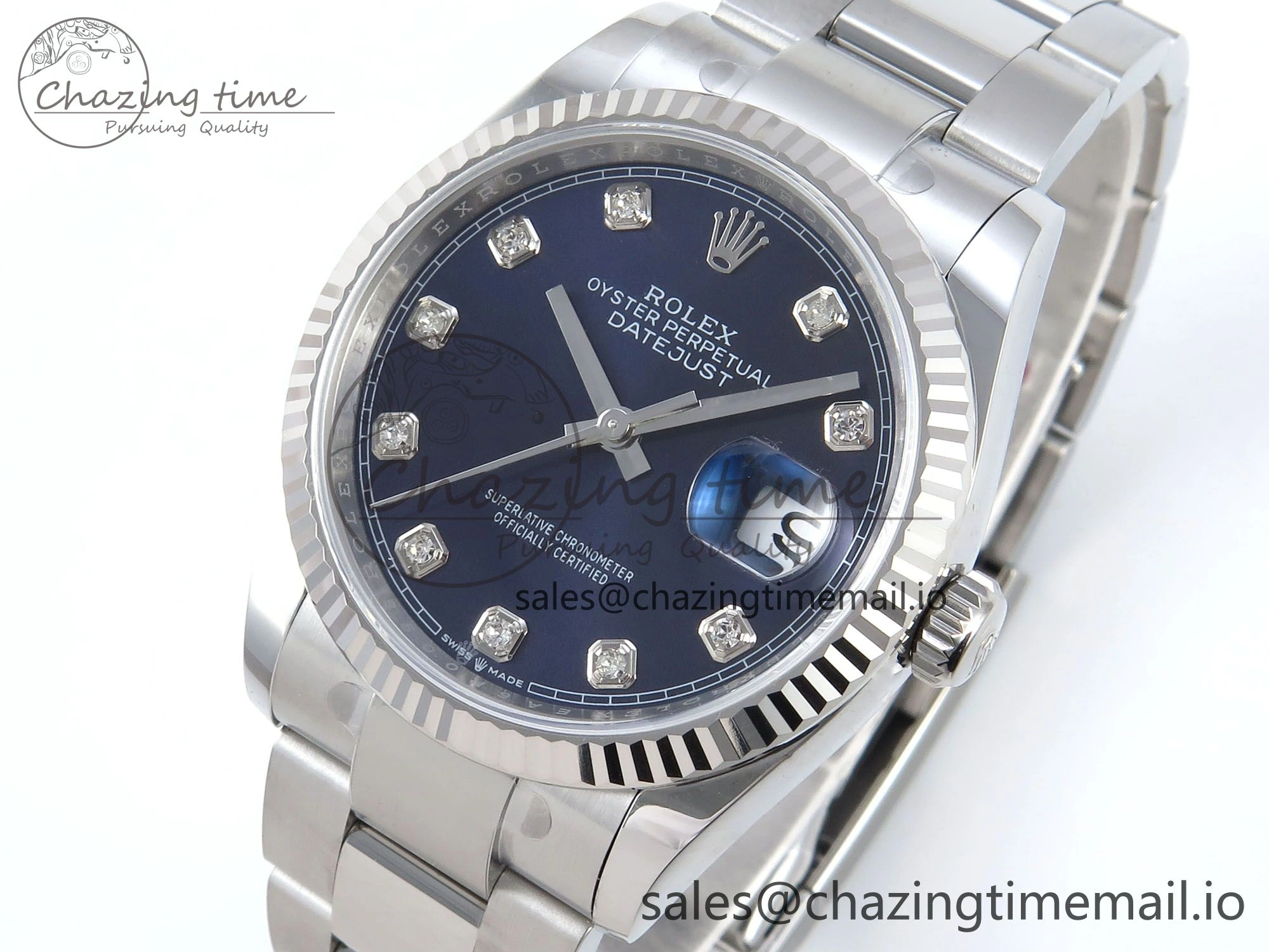 DateJust 36 126234 EWEF Best Edition Blue Diamonds Dial on Oyster Bracelet A3235