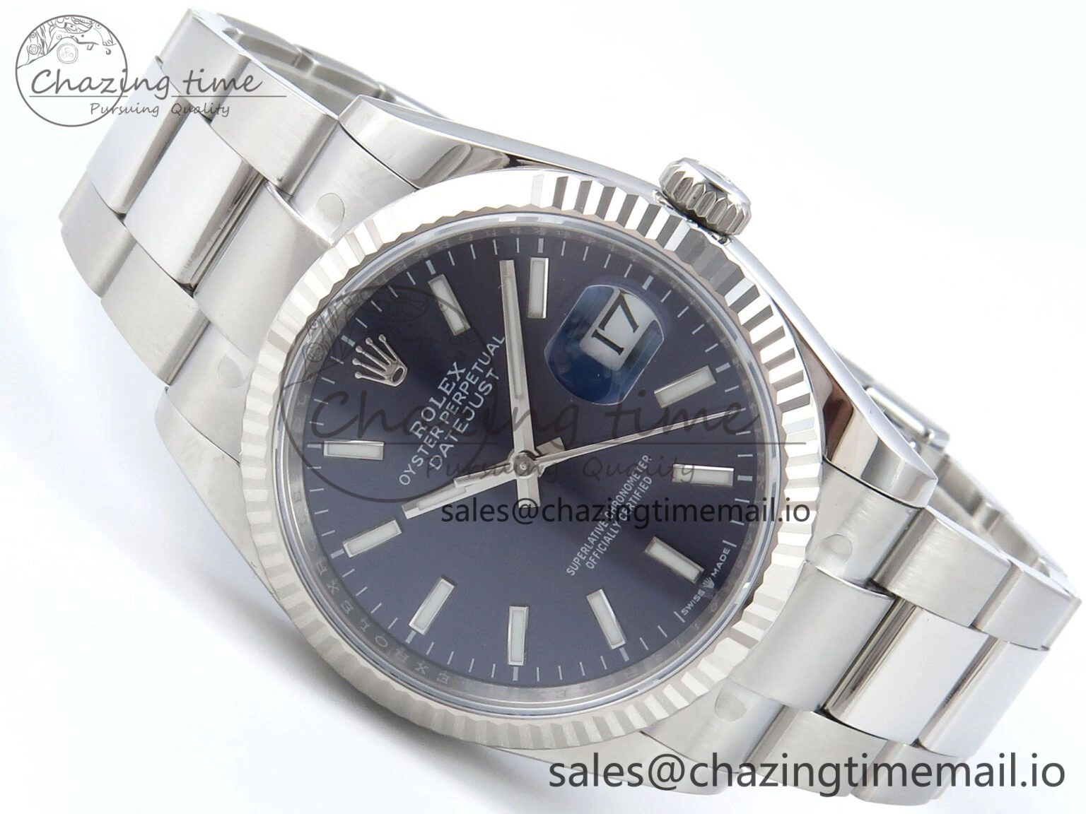 DateJust 36 126234 EWEF Best Edition Blue Stick Dial on Oyster Bracelet A3235
