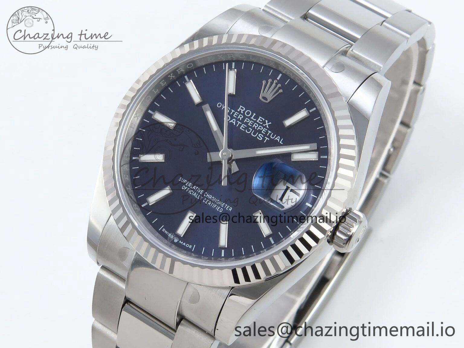 DateJust 36 126234 EWEF Best Edition Blue Stick Dial on Oyster Bracelet A3235