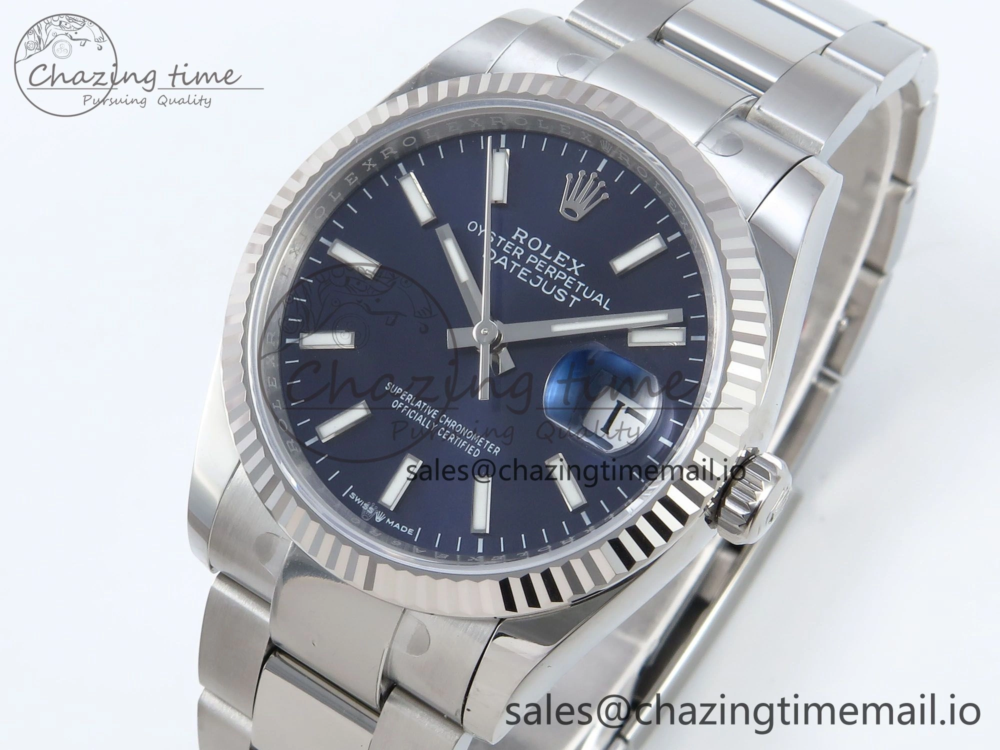DateJust 36 126234 EWEF Best Edition Blue Stick Dial on Oyster Bracelet A3235