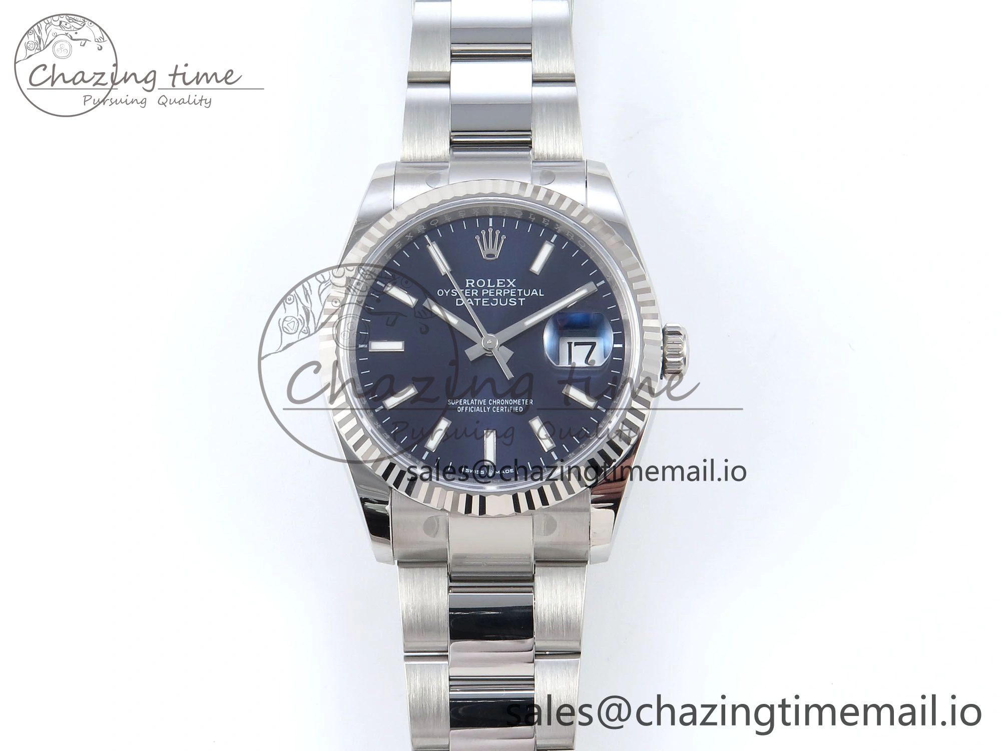 DateJust 36 126234 EWEF Best Edition Blue Stick Dial on Oyster Bracelet A3235