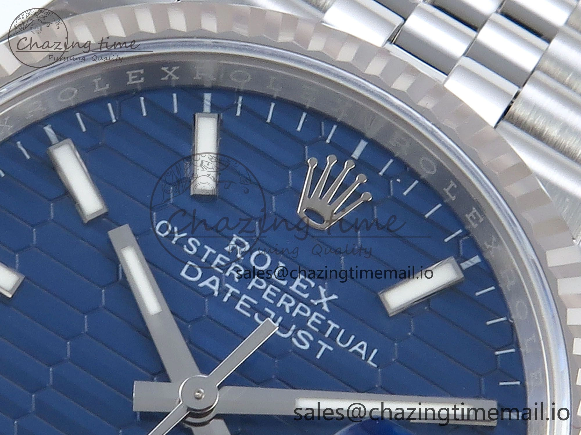 DateJust 36 126234 EWEF Best Edition Blue Textured Dial Stick Marker on Jubilee Bracelet A3235