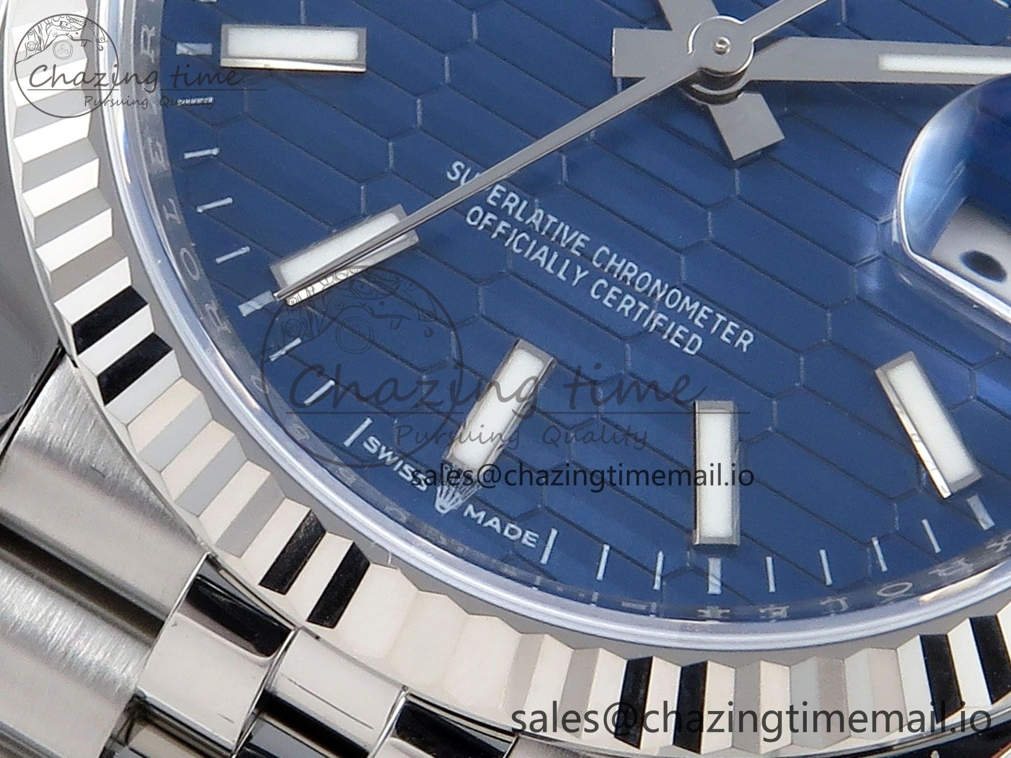 DateJust 36 126234 EWEF Best Edition Blue Textured Dial Stick Marker on Jubilee Bracelet A3235