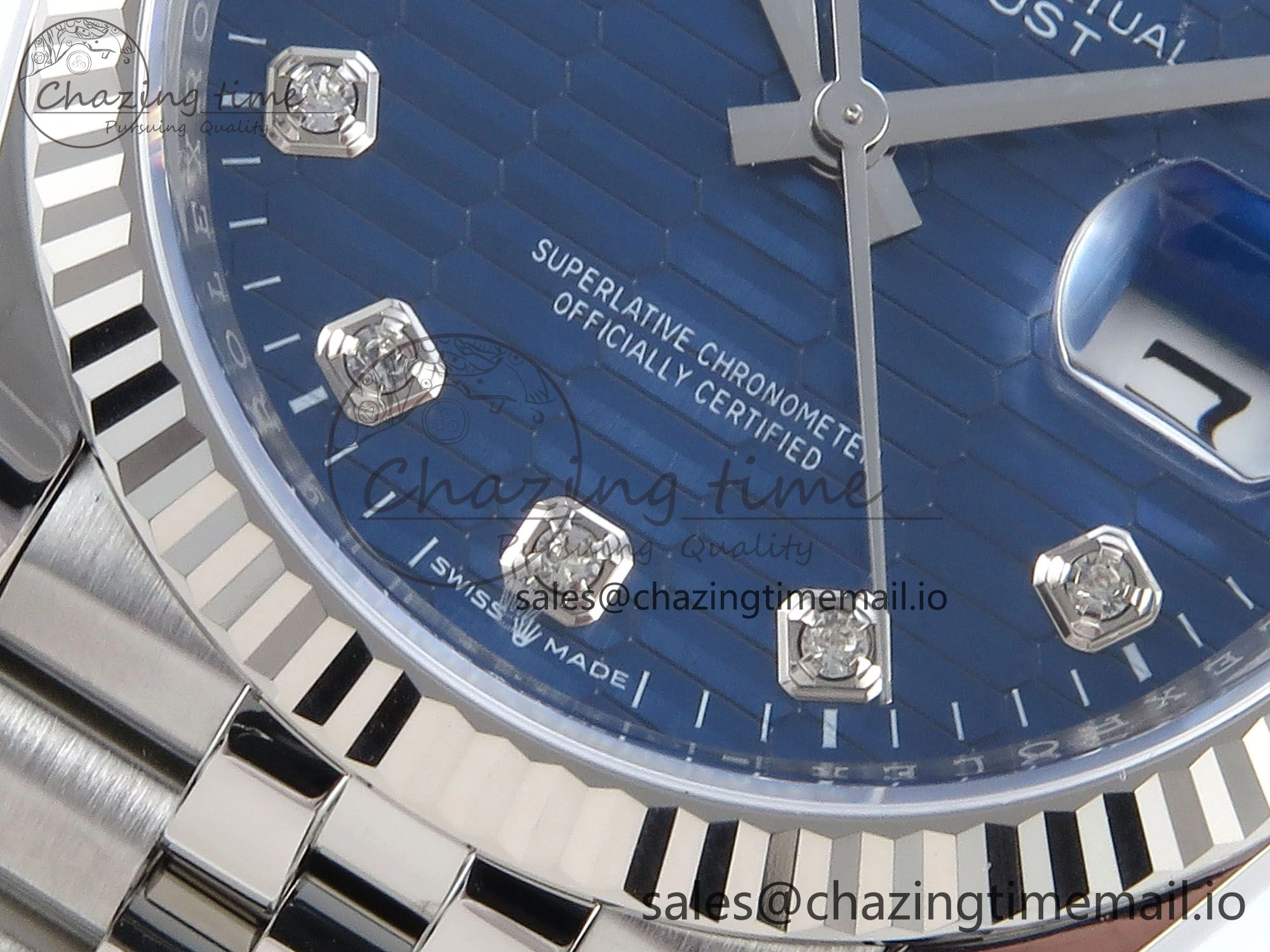 DateJust 36 126234 EWEF Best Edition Blue Textured Diamonds Dial on Jubilee Bracelet A3235