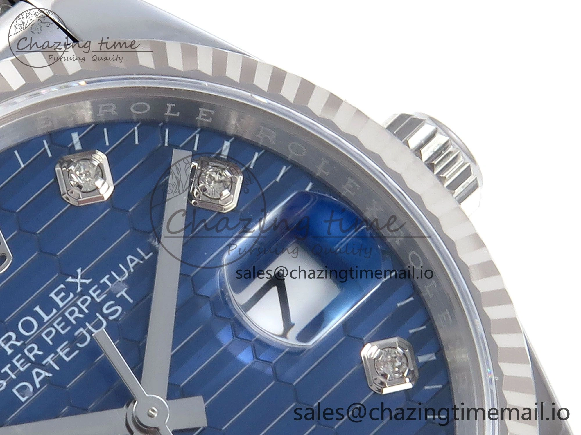 DateJust 36 126234 EWEF Best Edition Blue Textured Diamonds Dial on Jubilee Bracelet A3235