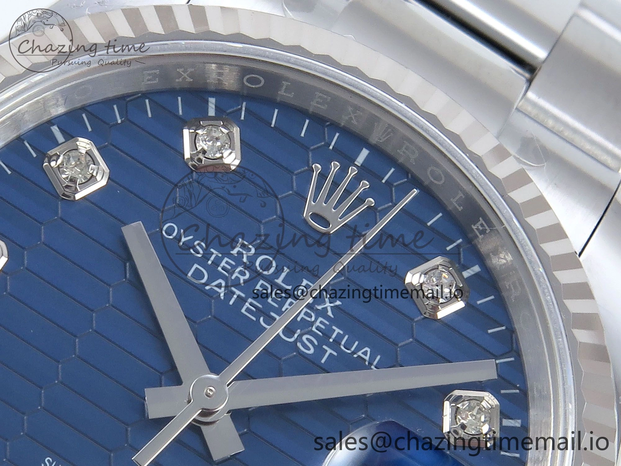 DateJust 36 126234 EWEF Best Edition Blue Textured Diamonds Dial on Oyster Bracelet A3235