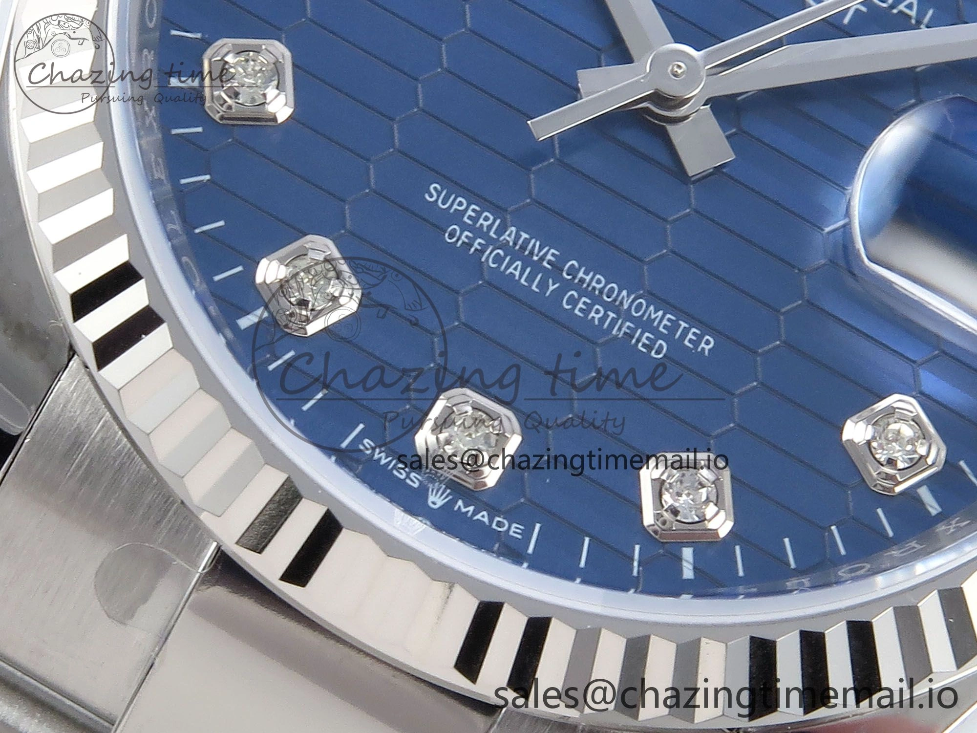 DateJust 36 126234 EWEF Best Edition Blue Textured Diamonds Dial on Oyster Bracelet A3235