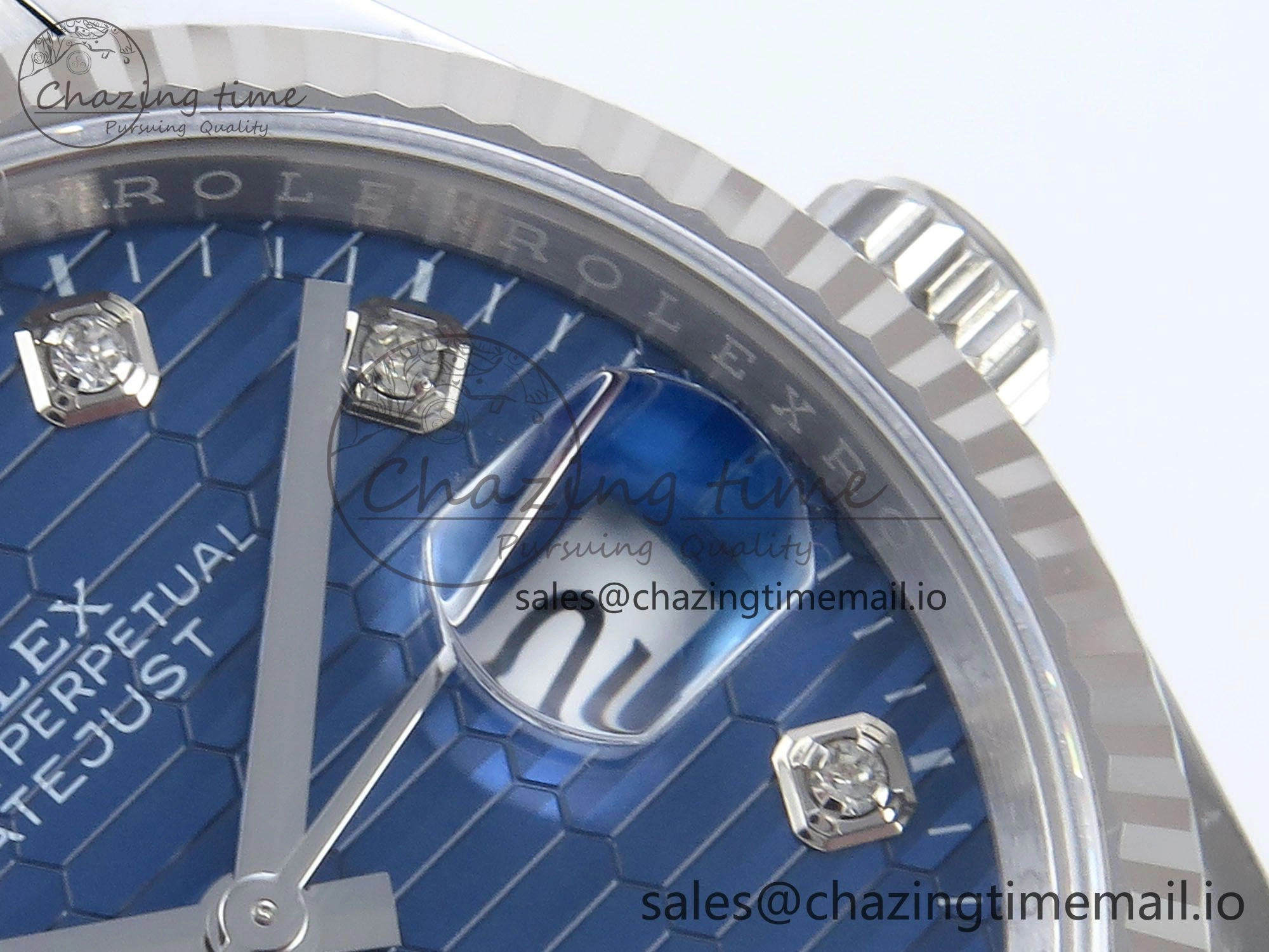 DateJust 36 126234 EWEF Best Edition Blue Textured Diamonds Dial on Oyster Bracelet A3235