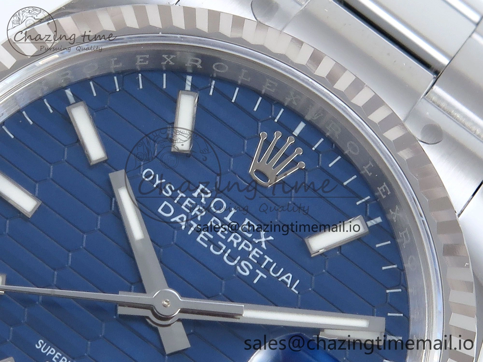 DateJust 36 126234 EWEF Best Edition Blue Textured Stick Dial on Oyster Bracelet A3235