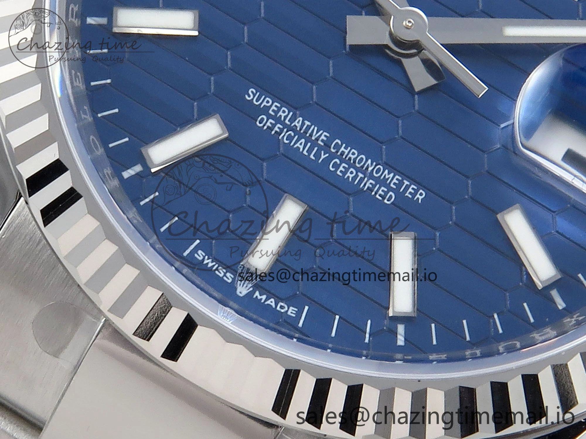 DateJust 36 126234 EWEF Best Edition Blue Textured Stick Dial on Oyster Bracelet A3235