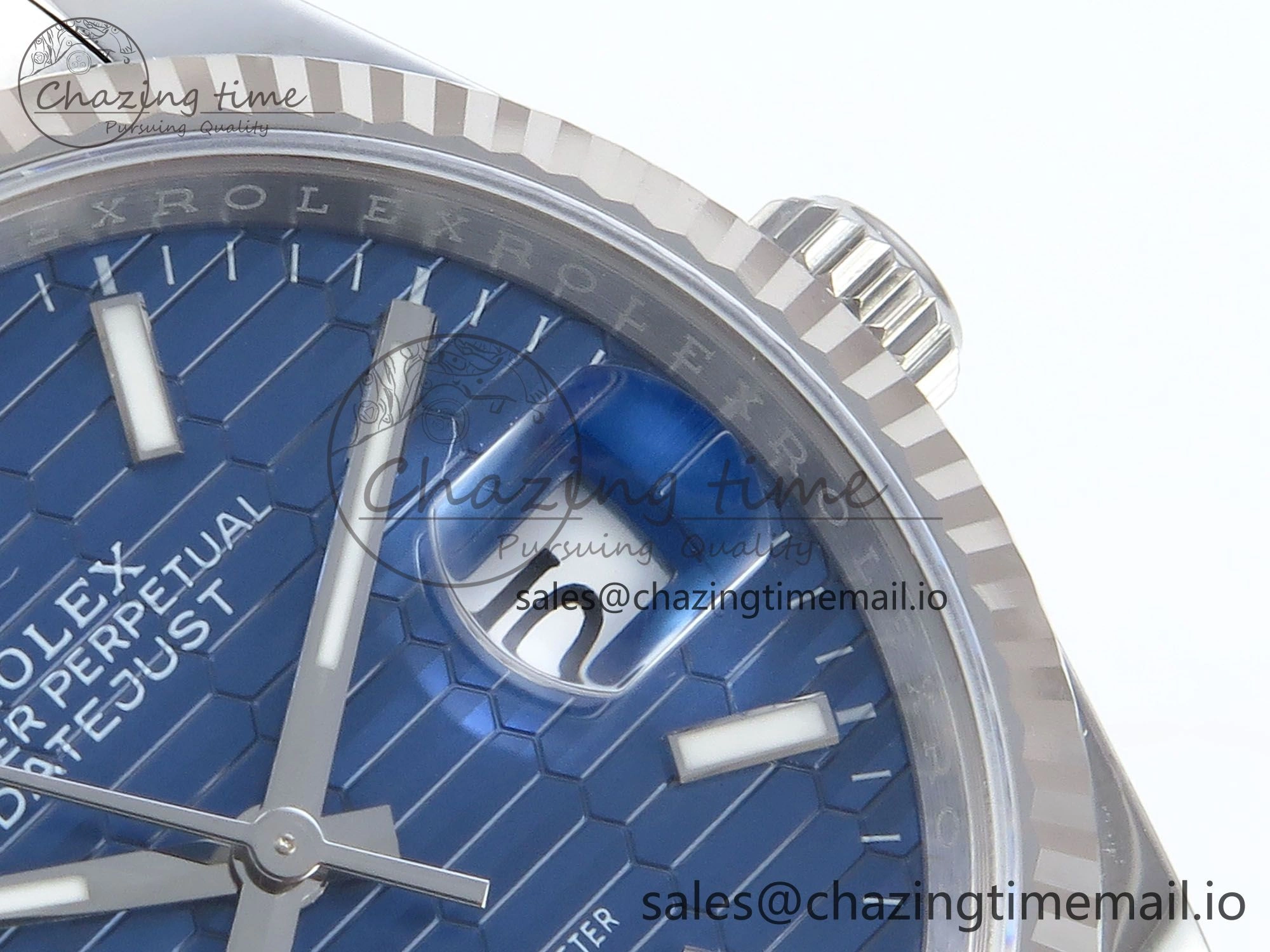 DateJust 36 126234 EWEF Best Edition Blue Textured Stick Dial on Oyster Bracelet A3235