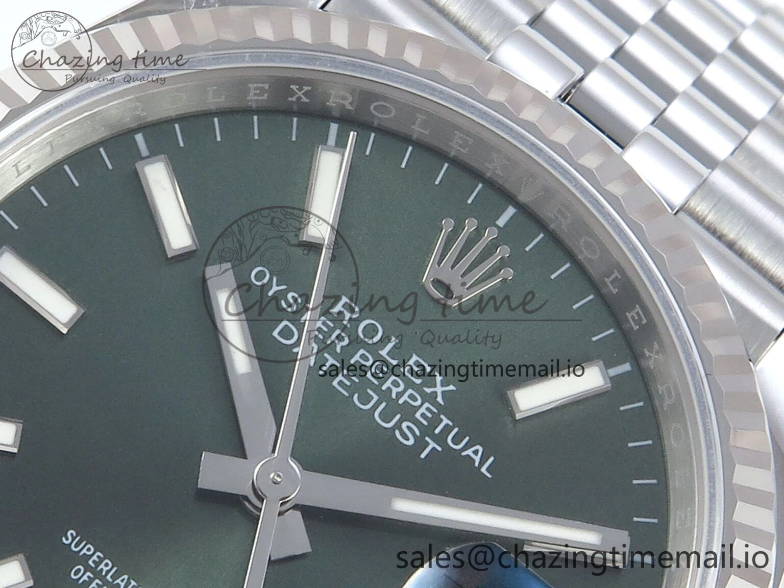 DateJust 36 126234 EWEF Best Edition Green Dial Stick Marker on Jubilee Bracelet A3235
