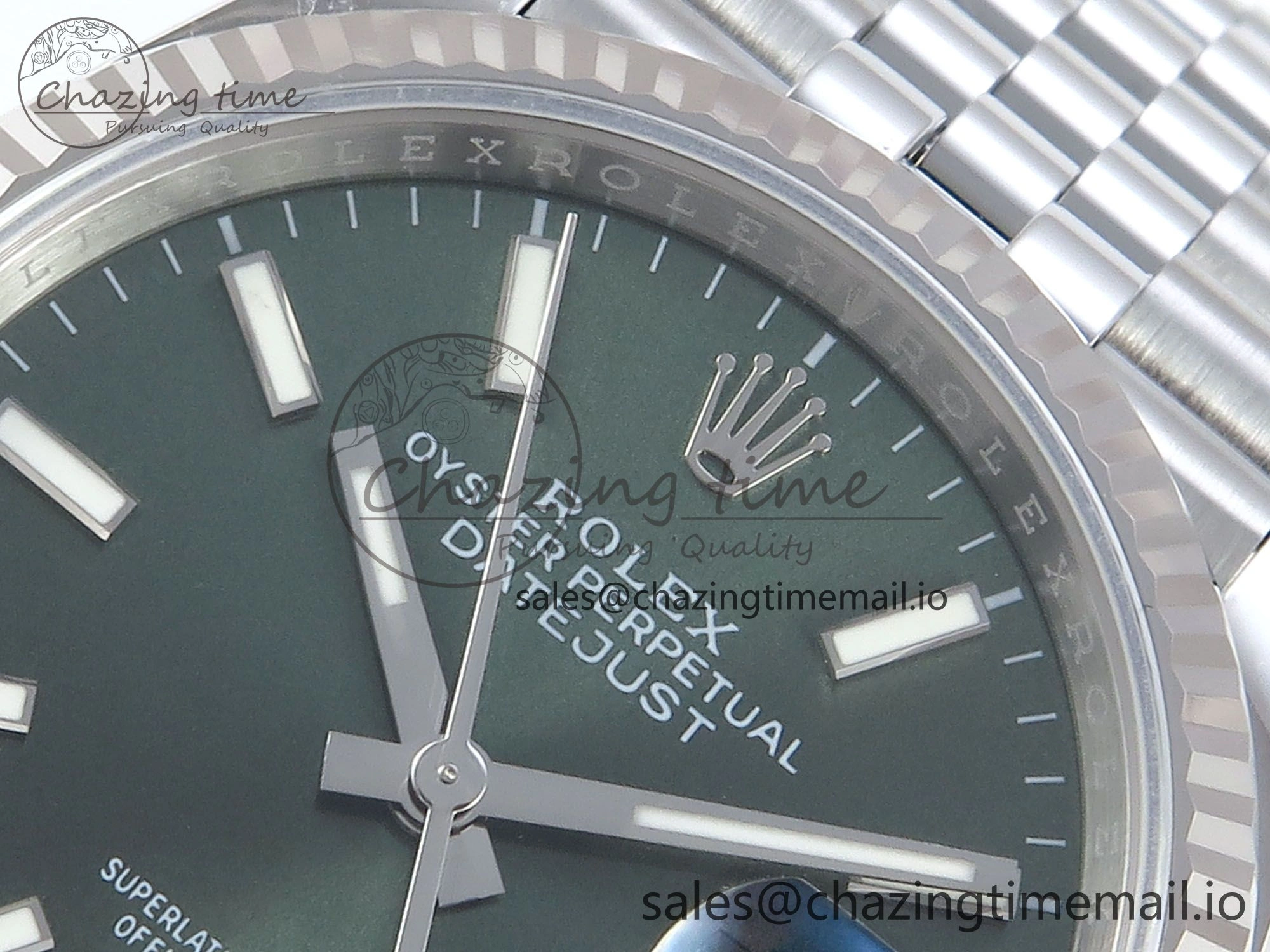 DateJust 36 126234 EWEF Best Edition Green Dial Stick Marker on Jubilee Bracelet A3235